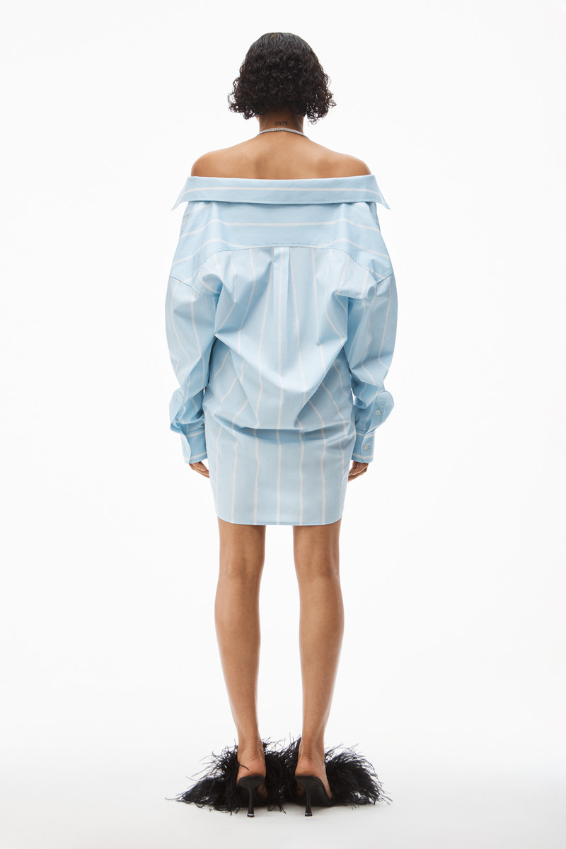 CRYSTAL BUTTON UP SHIRT IN COTTON POPLIN 4