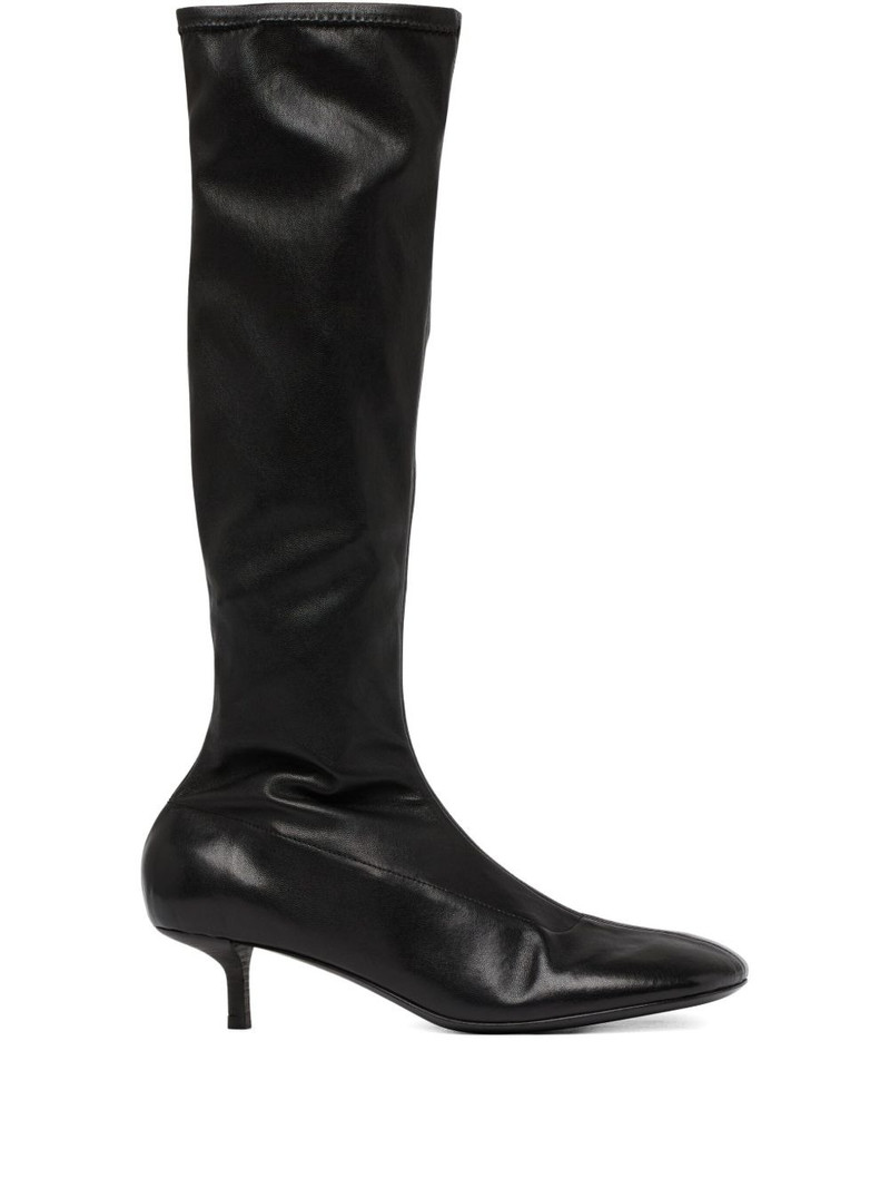 leather kitten-heel boots 1