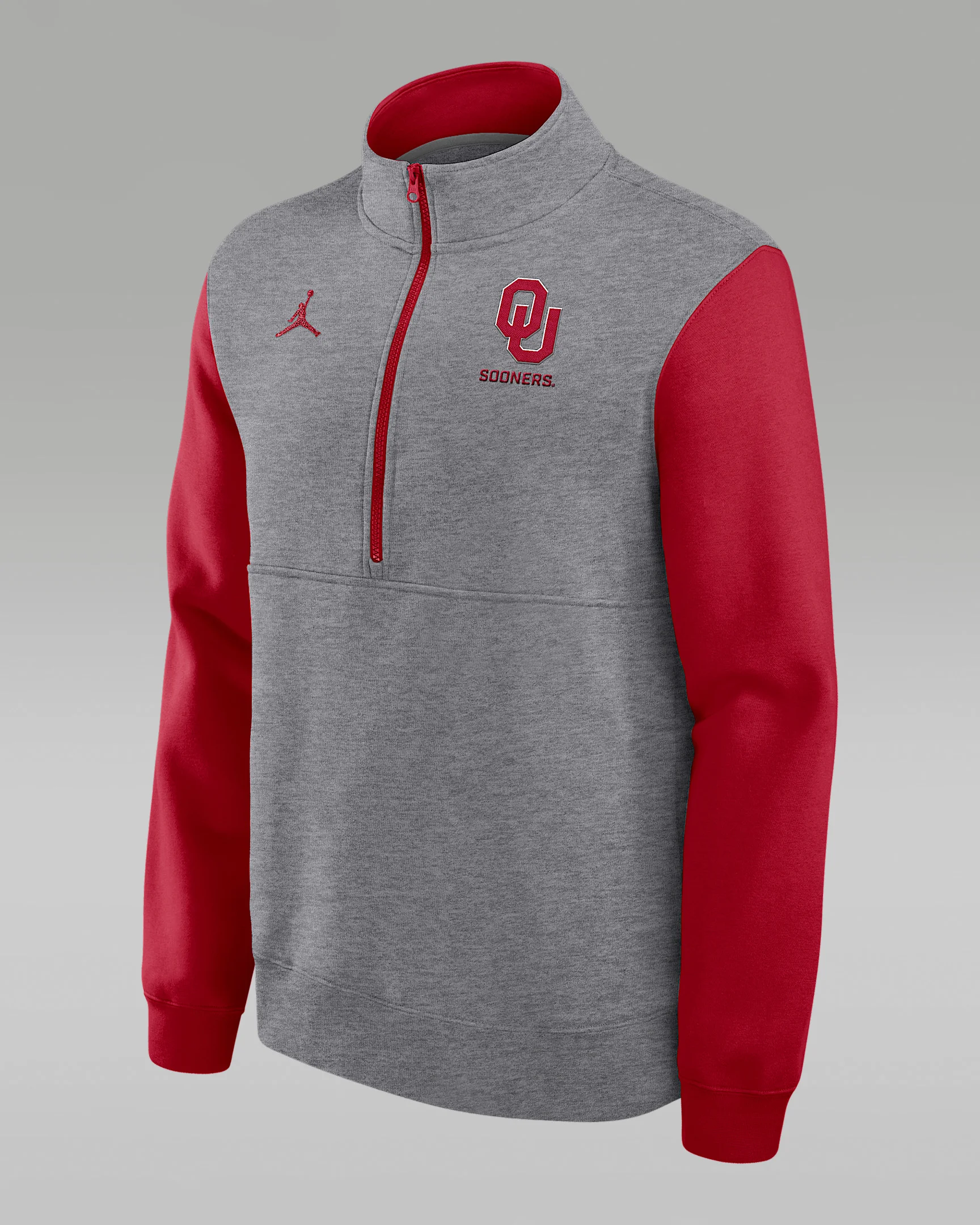 Oklahoma Club Men's Jordan Brand College 1/2-Zip Crew - 1