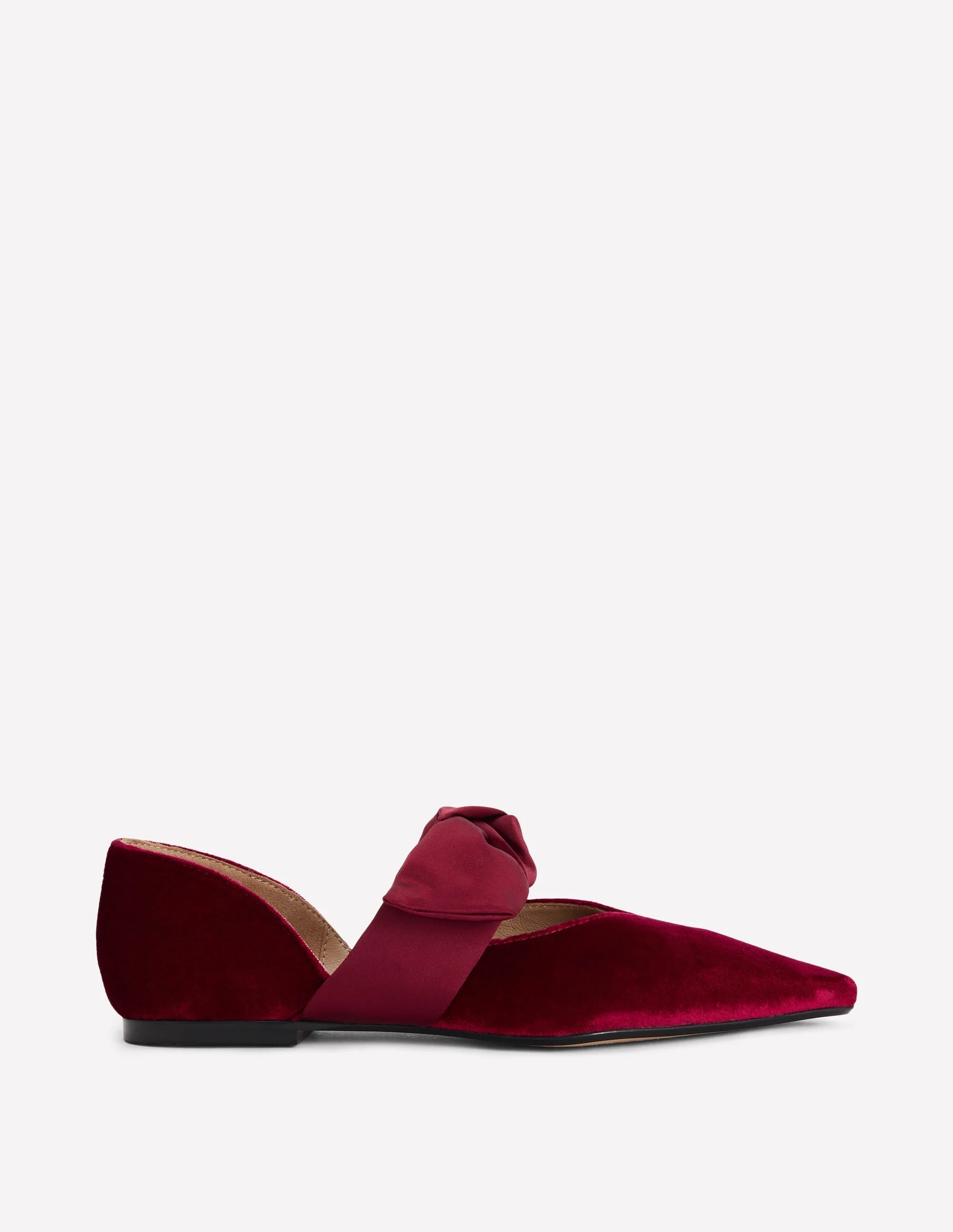 Bow Two Part Flats-Dark Burgundy - 1
