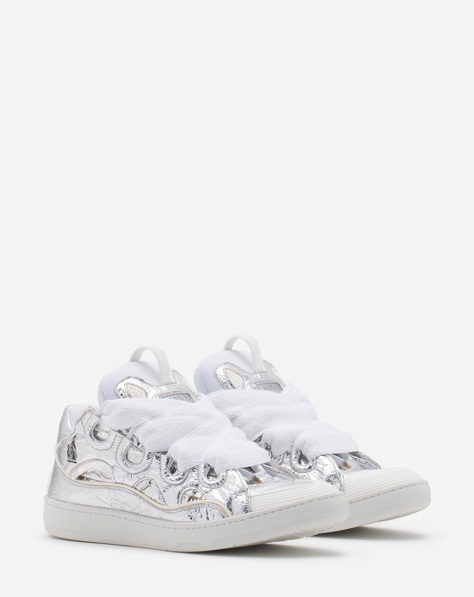 CURB SNEAKERS IN CRINKLED METALLIC LEATHER - 2