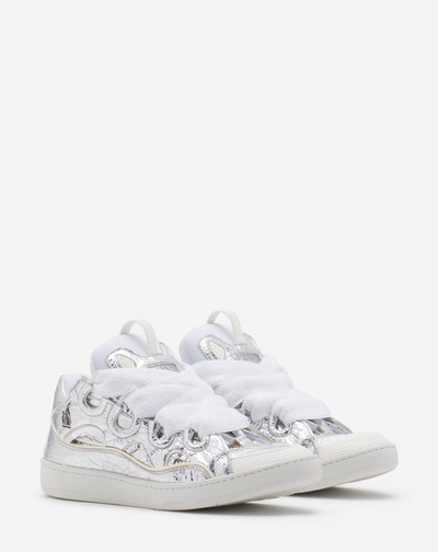 Lanvin CURB SNEAKERS IN CRINKLED METALLIC LEATHER outlook