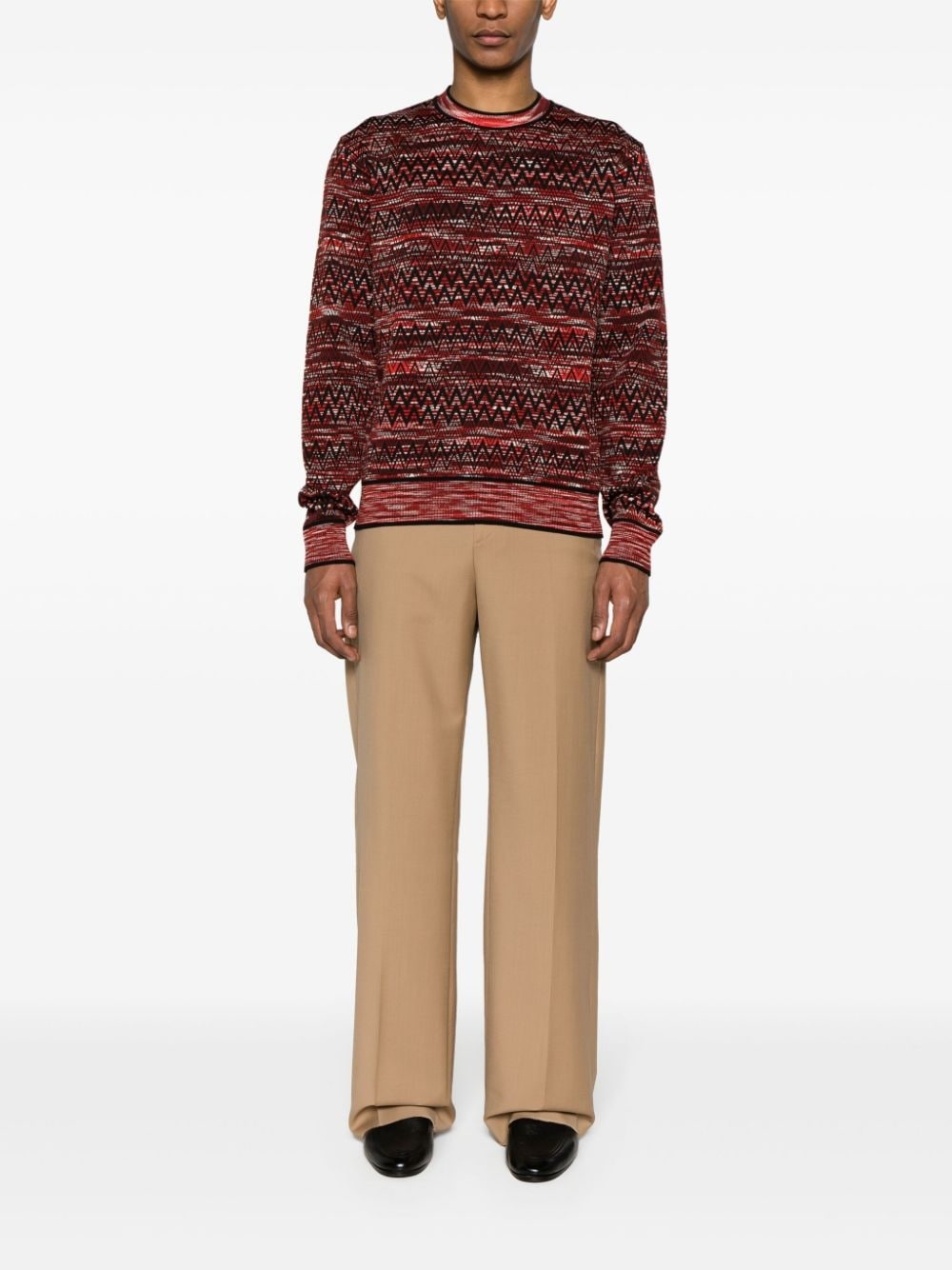 zigzag crew-neck jumper - 2