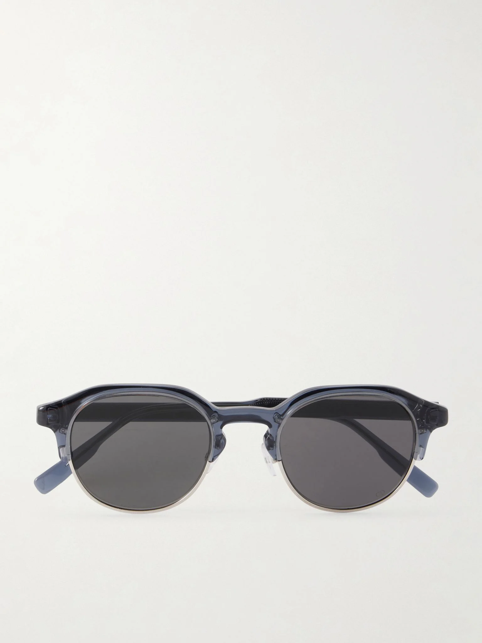 DioRibbon R1I Round-Frame Acetate and Silver-Tone Metal Sunglasses Blue - 1