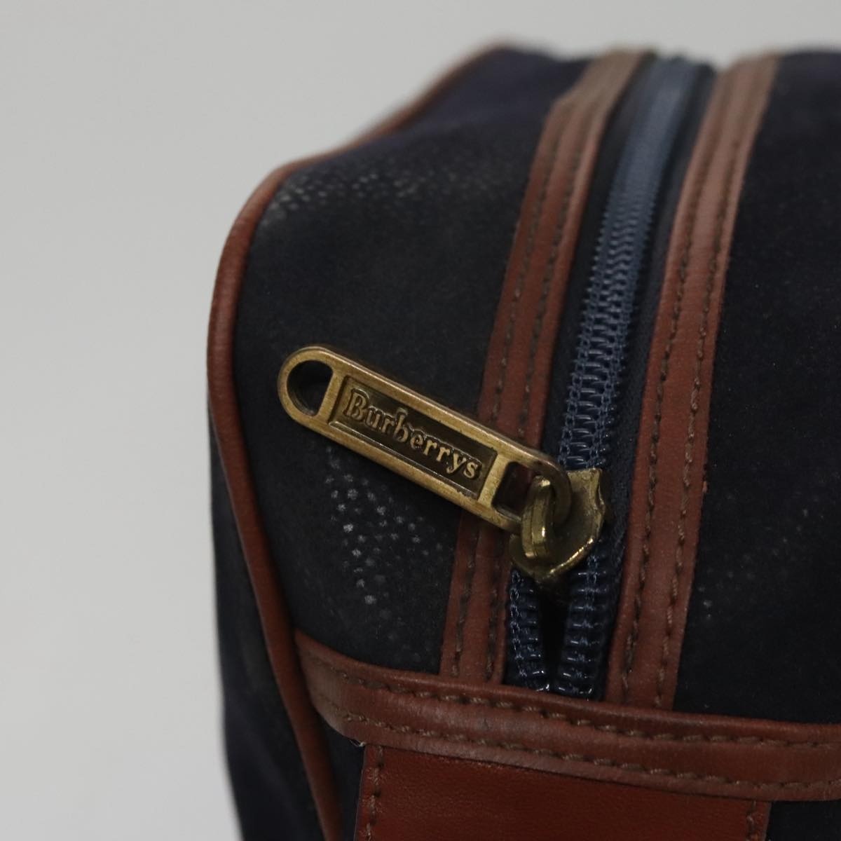 Burberry Shoulder Bag Suede Navy - 15