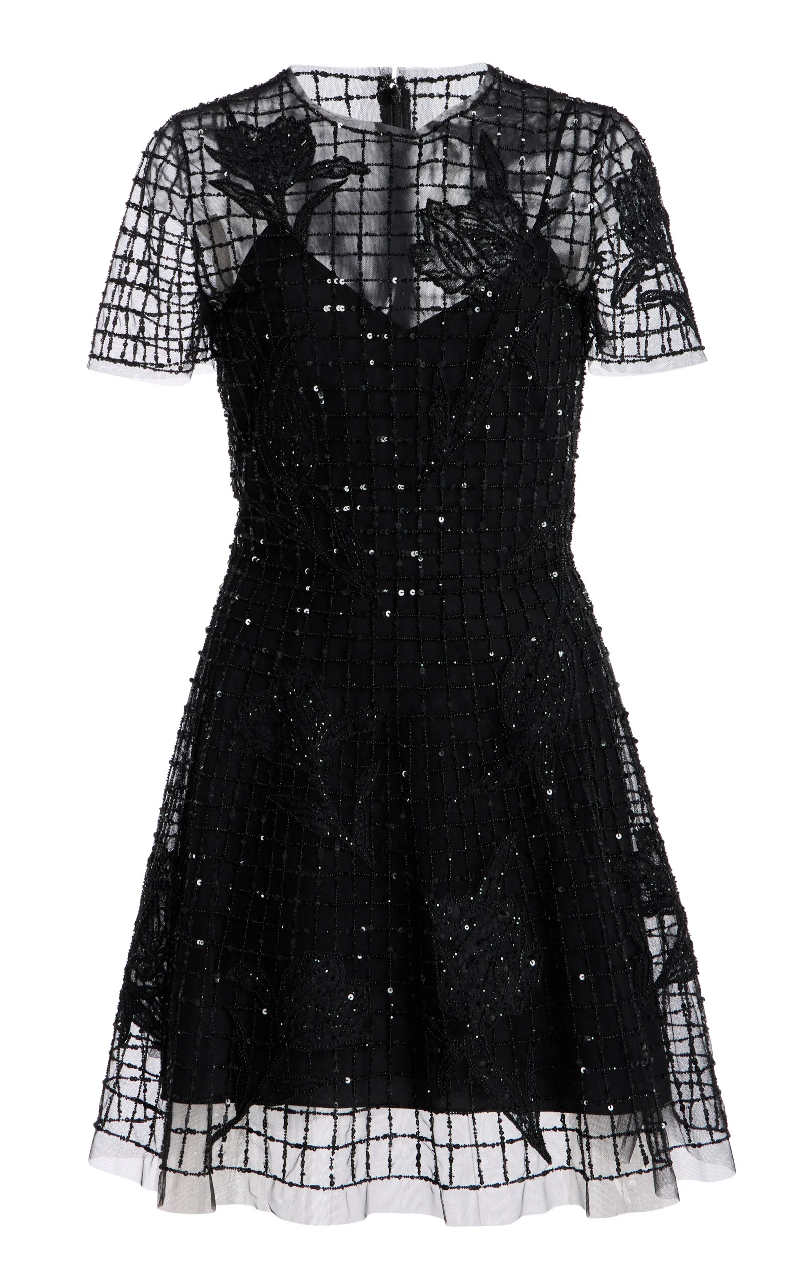 Embellished Sheer Mini Dress black - 1