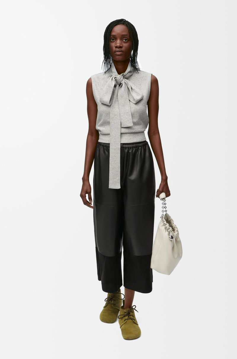 Loewe Cropped trousers in satin nappa lambskin and suede goatskin outlook