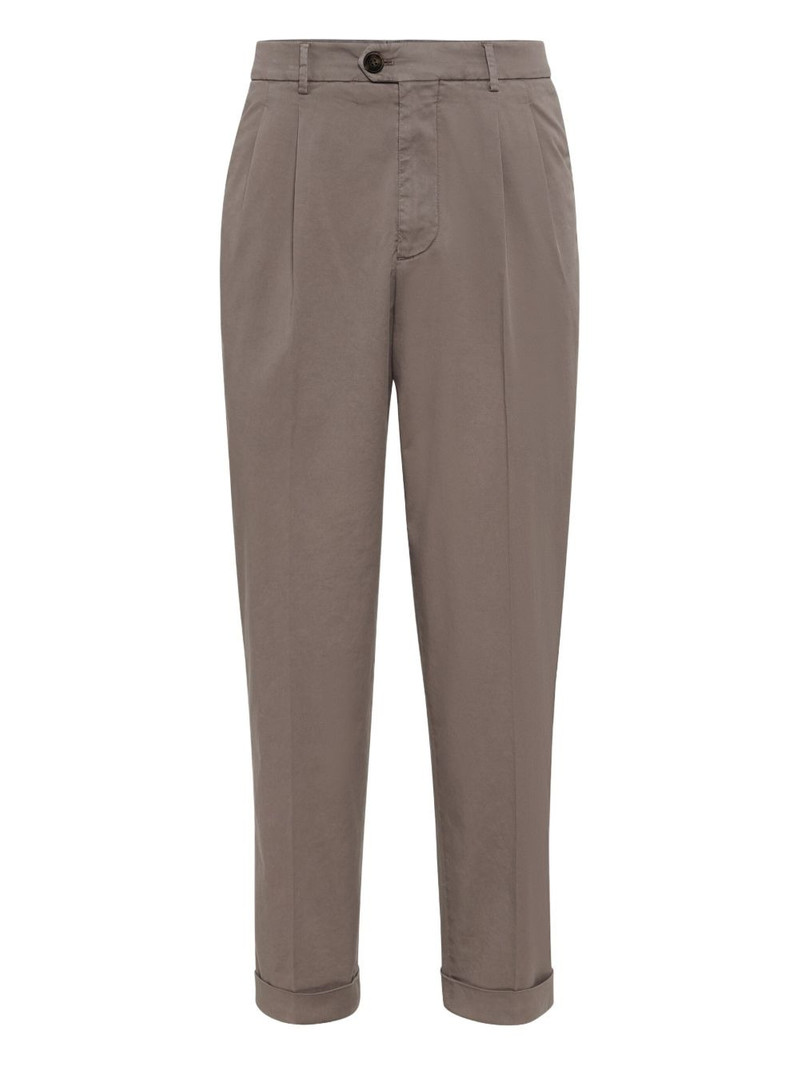 pleated cotton-blend trousers 1