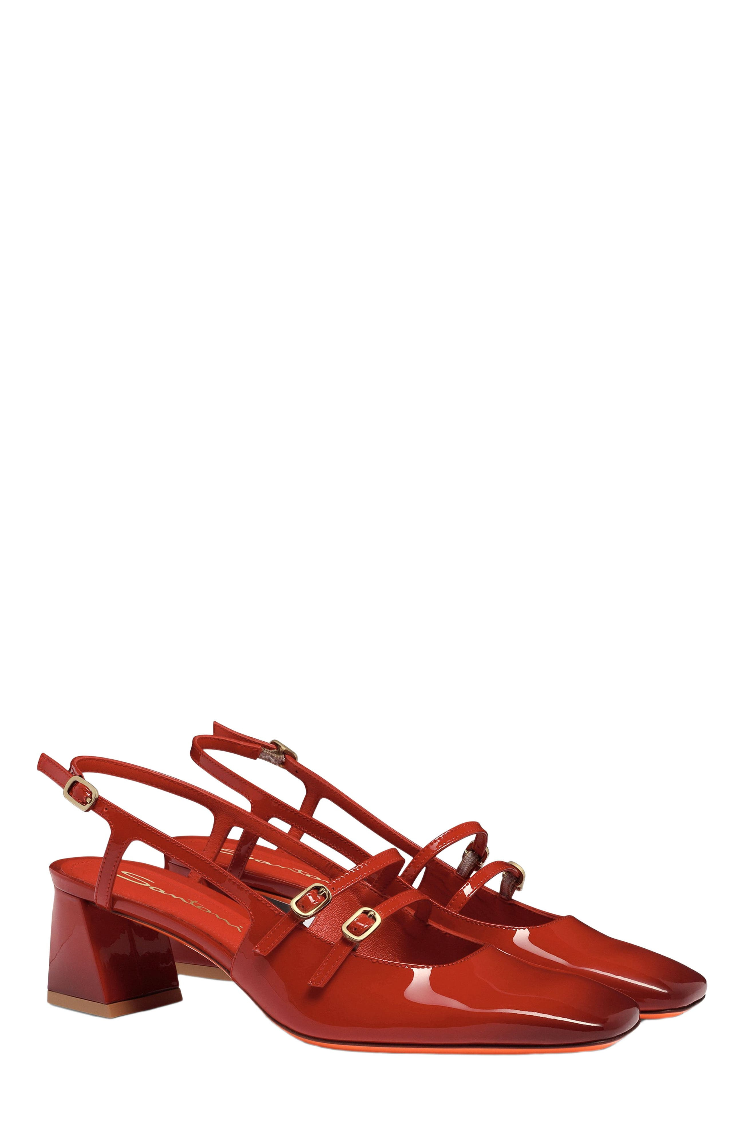 Santoni Women's mid-heel slingback in Red at Nordstrom - 3