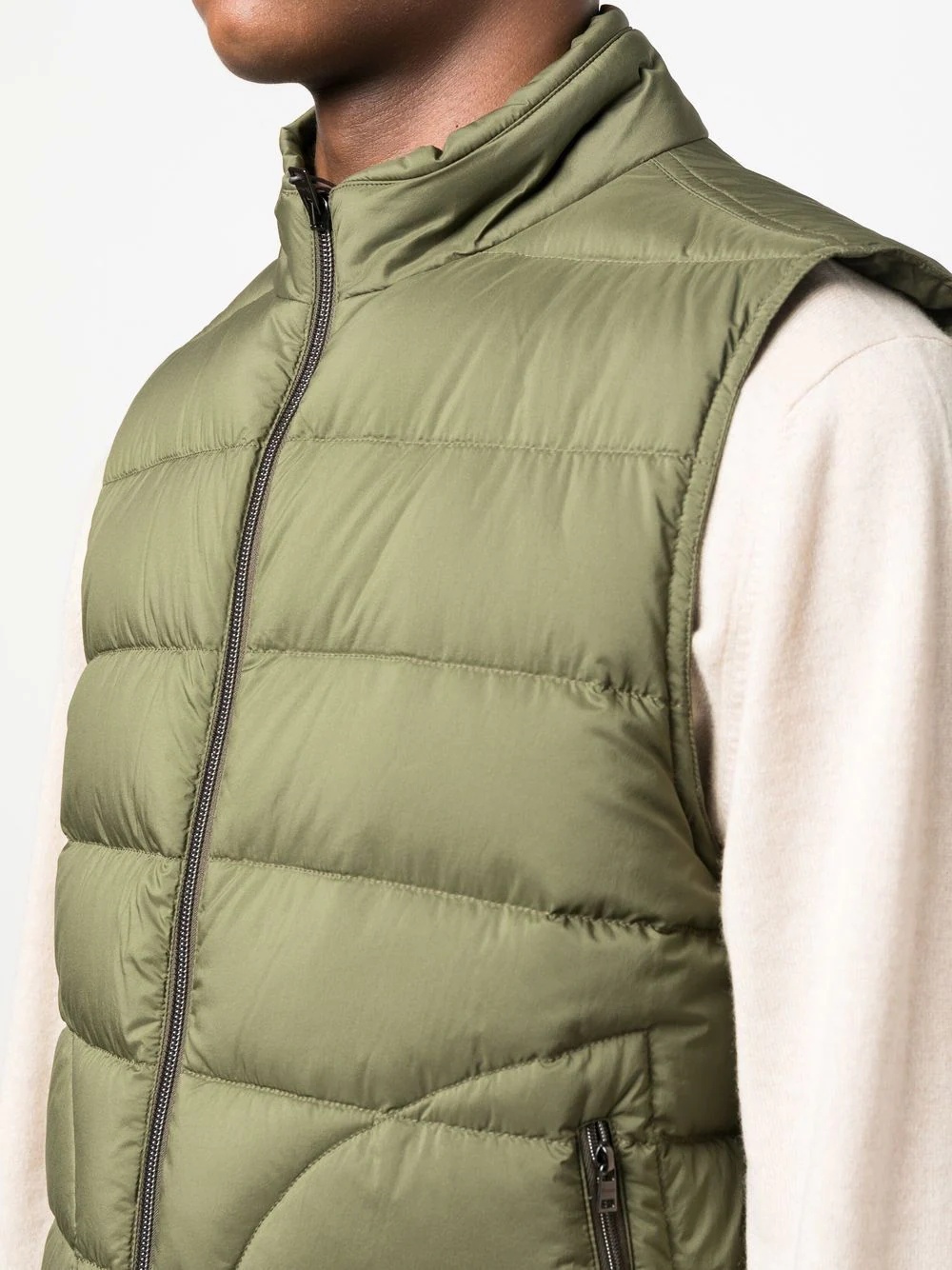 padded zip-up down gilet - 5