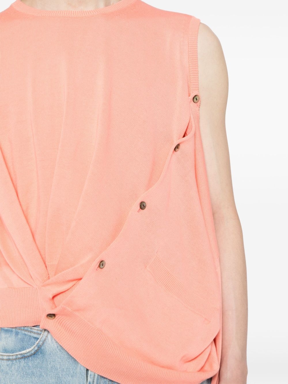 cut-out asymmetric cotton jumper - 5