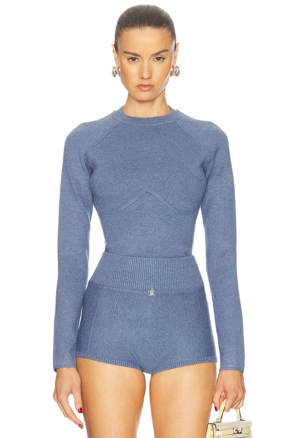 Knit Underbust Long Sleeve Top - 1