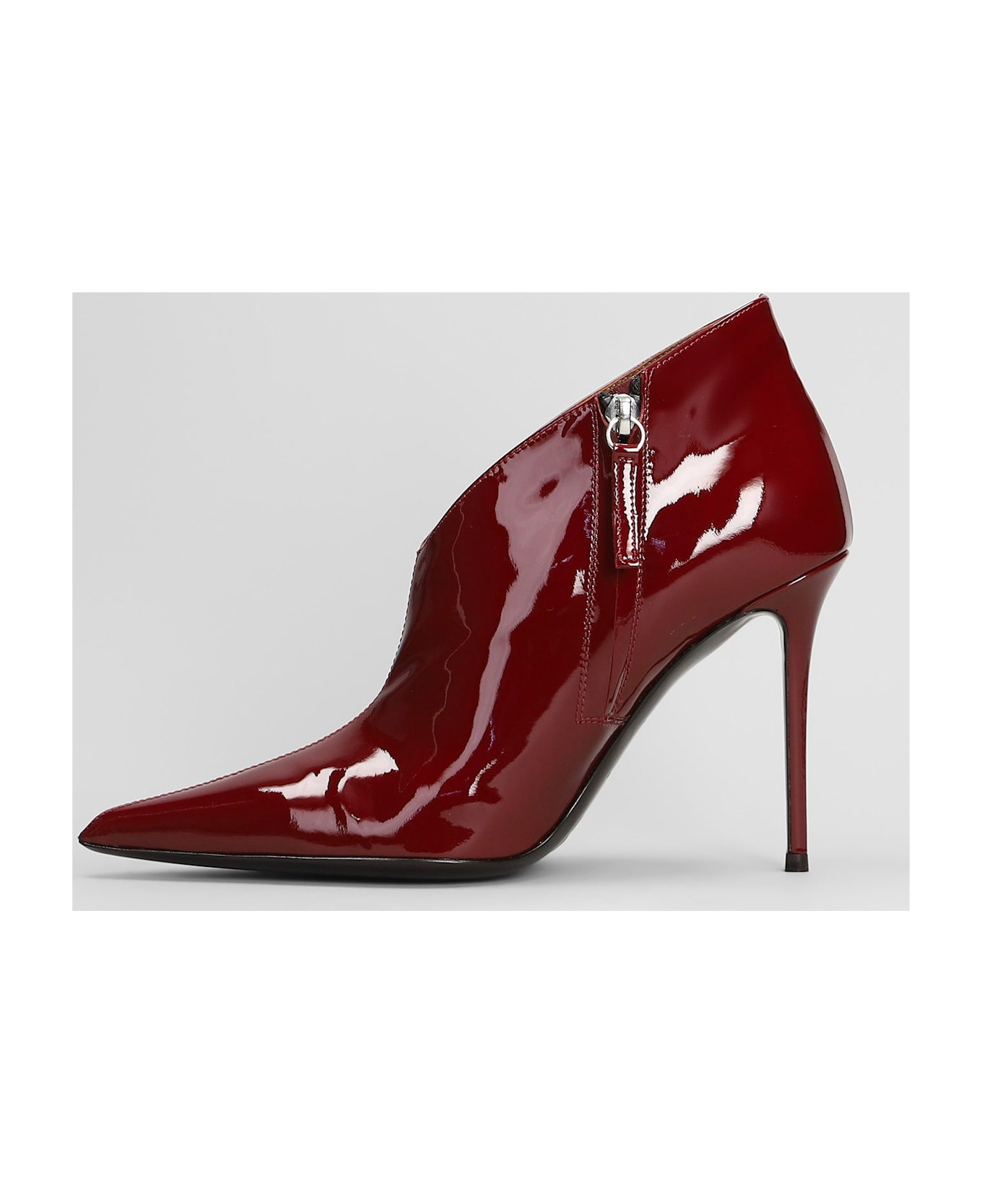 Raquel 105 High Heels Ankle Boots In Bordeaux Patent Leather - 3