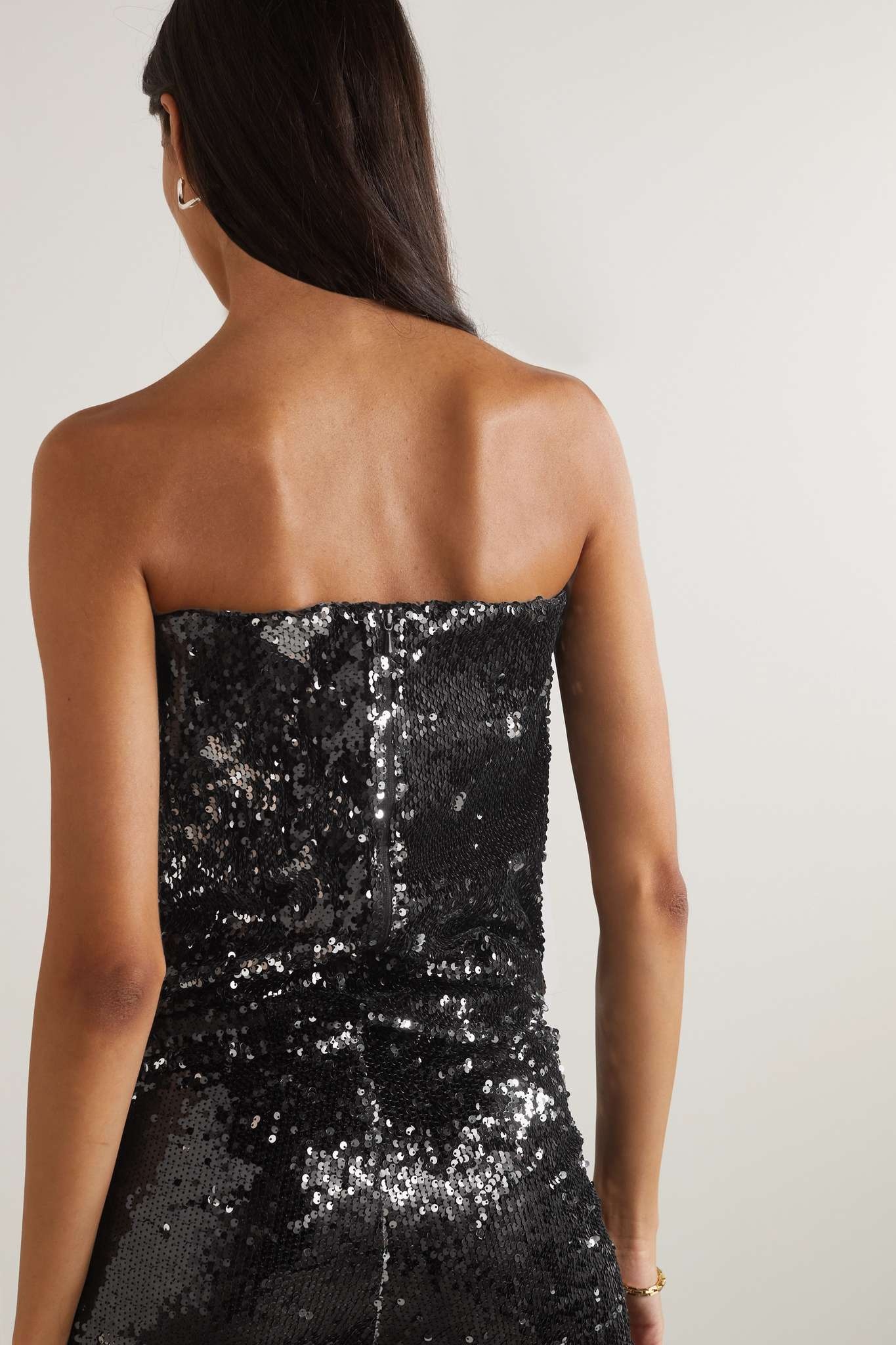Mandy strapless sequined crepe top - 4