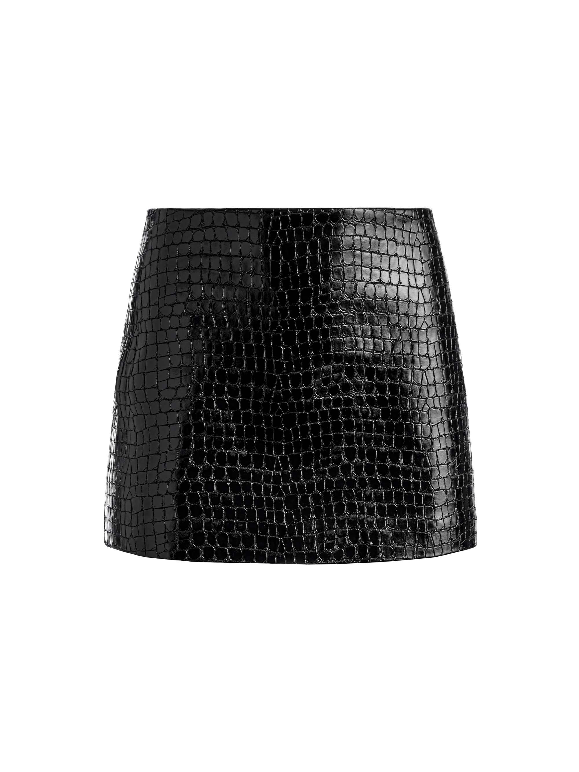 RUBI VEGAN LEATHER CROC MINI SKIRT - 1