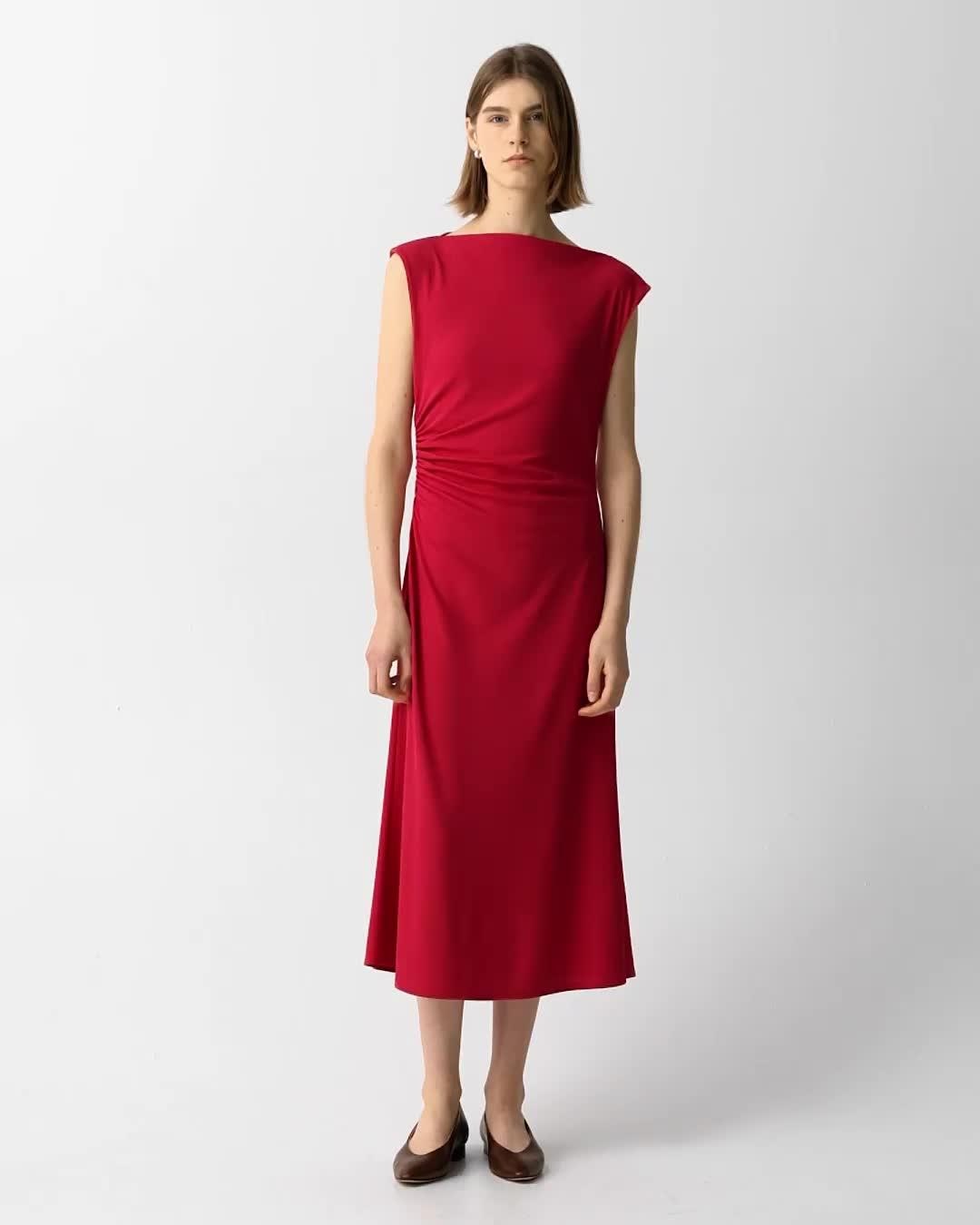 Draped Sweater Dress in Crepe Jersey - 6