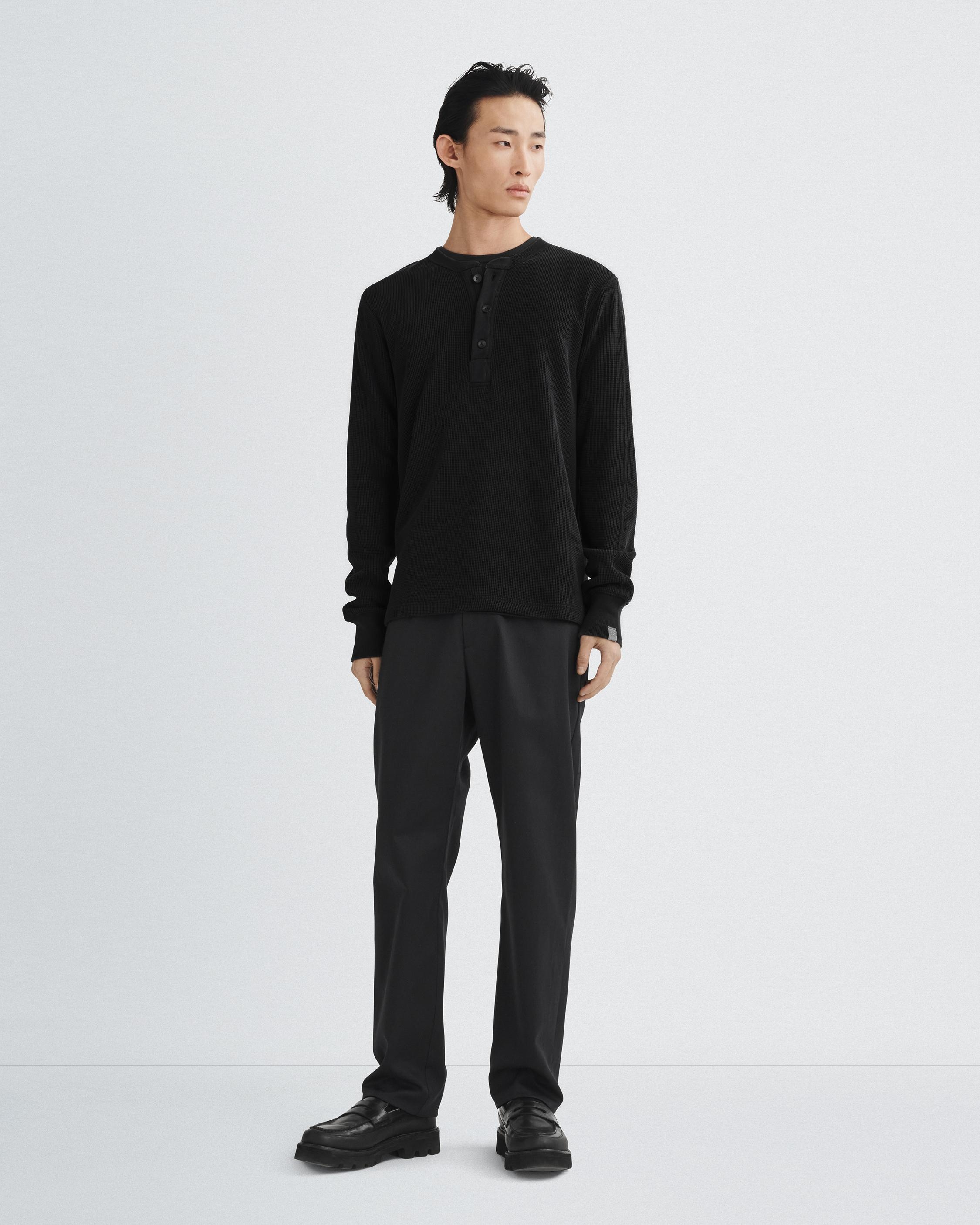 Garment Dyed Waffle Henley
Cotton Long Sleeve Shirt - 2
