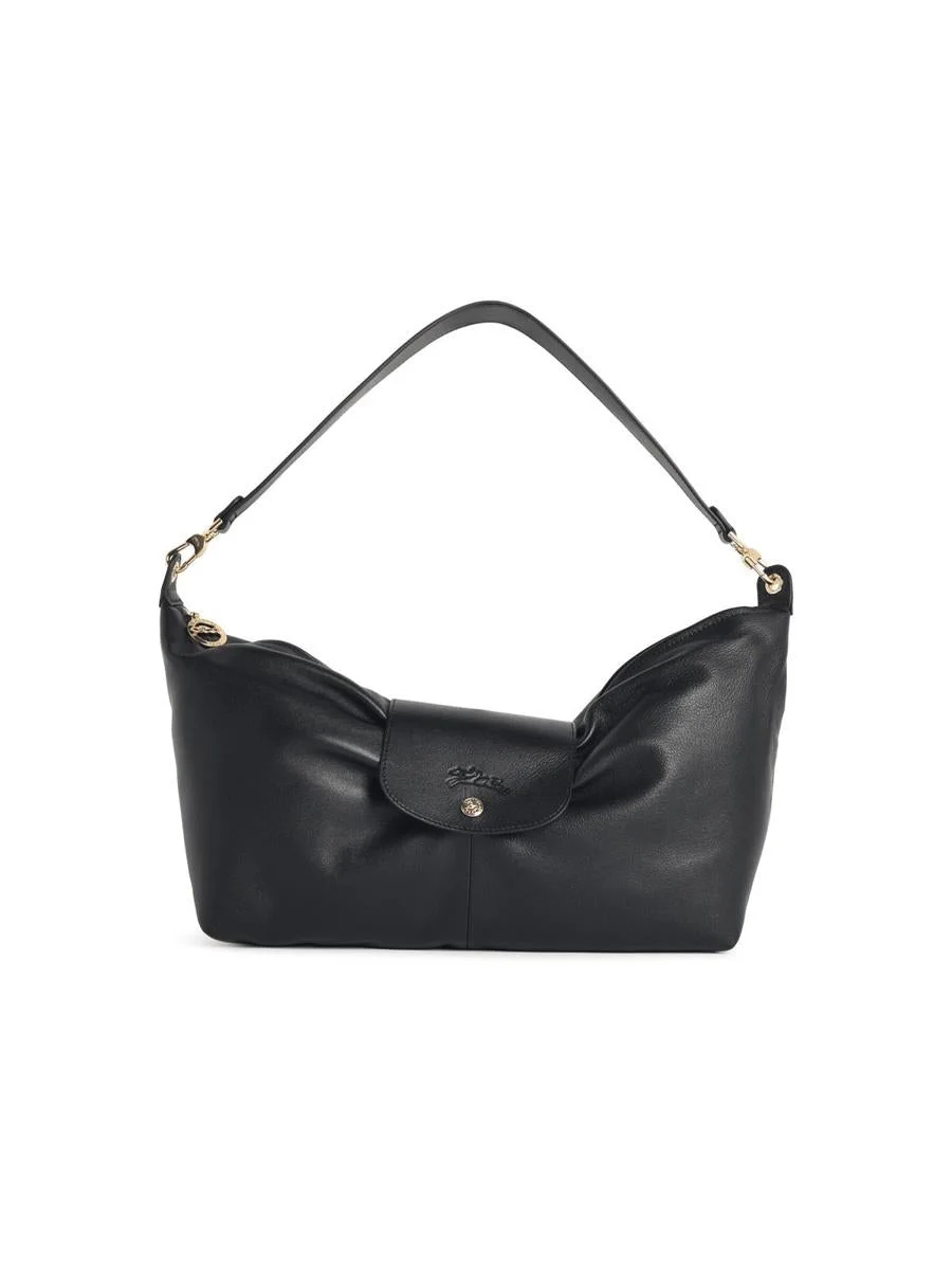 Longchamp 'Le Pliage Xtra Bow' Black Leather Shoulder Bag - 1