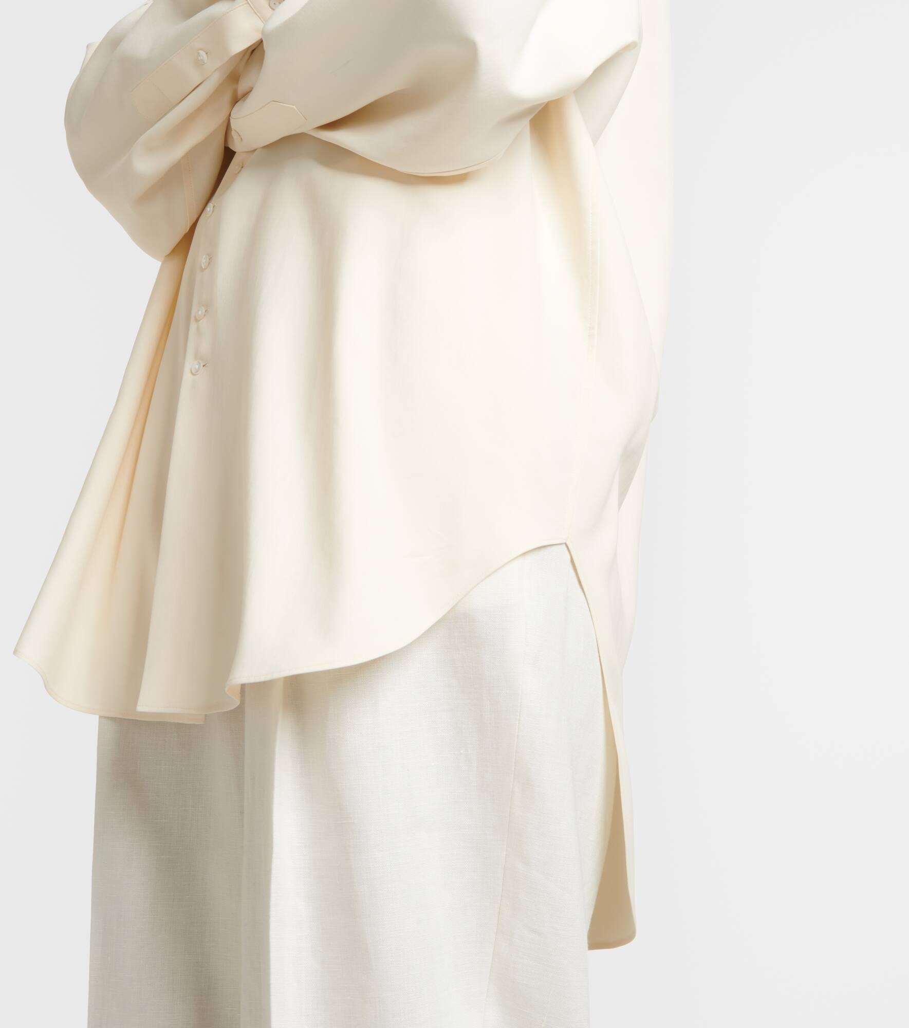 Grandad oversized silk shirt - 5