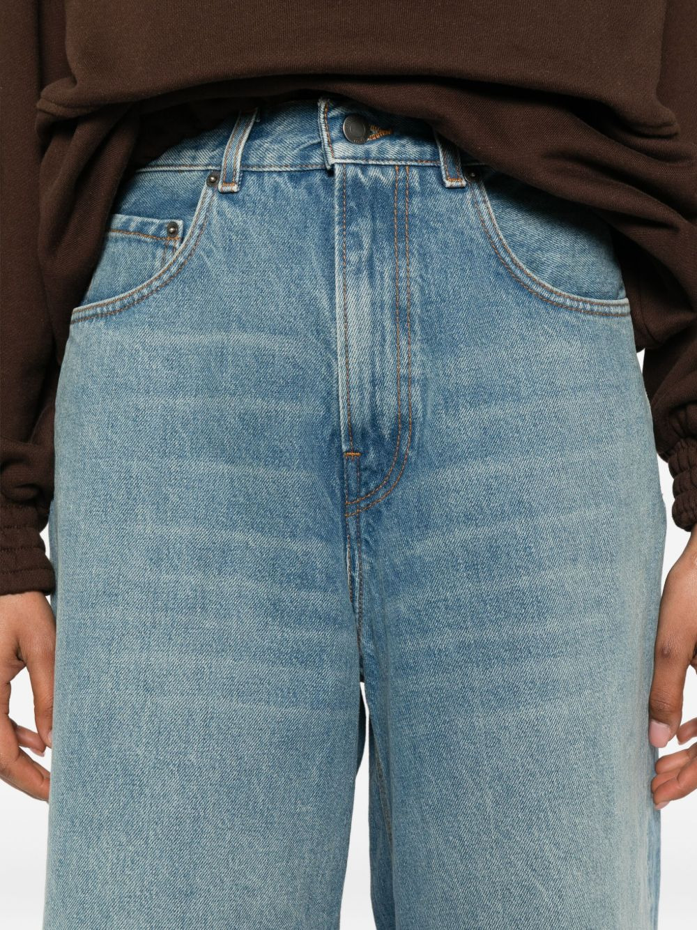 cotton denim shorts - 5
