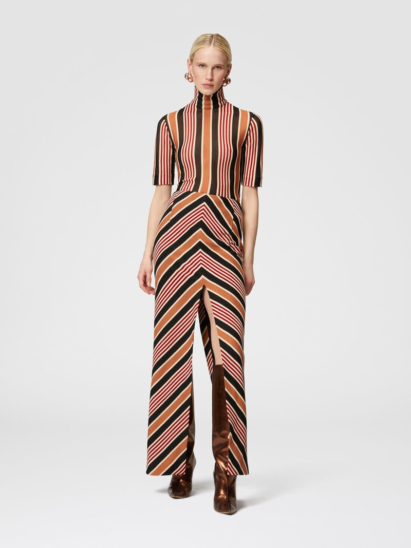 Missoni Short-sleeved turtleneck in striped cotton and viscose outlook