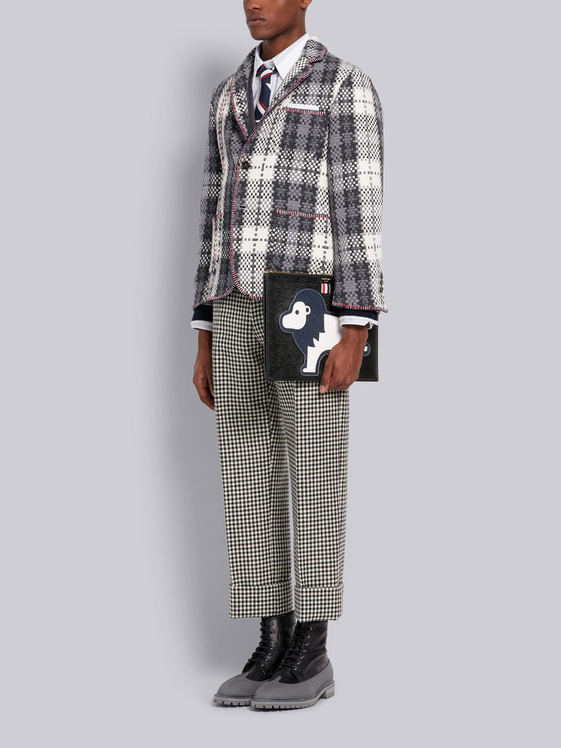 Black Pebbled Calfskin Lion Icon Applique Medium Gusset Folio 4