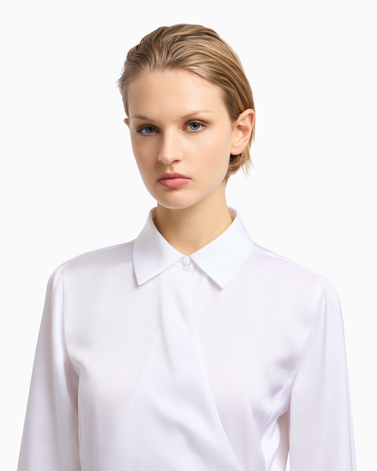 SATIN CRÊPE WRAP SHIRT - 5