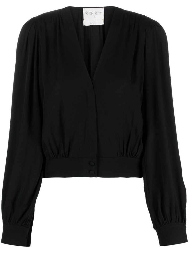 gathered moroccan-crêpe shirt 1