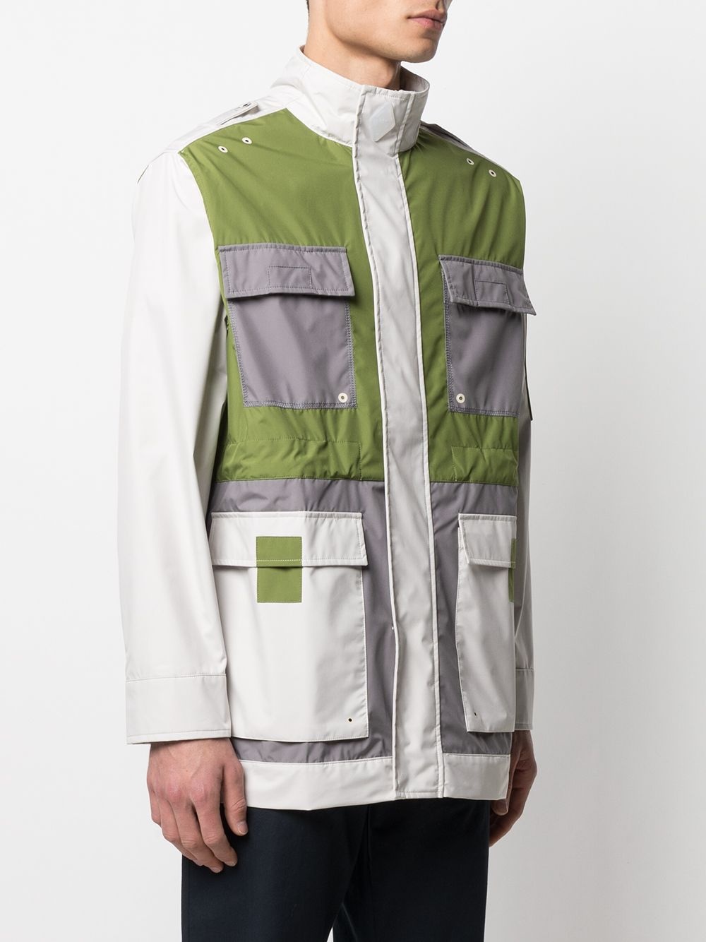 Rhombus colour-block jacket - 3