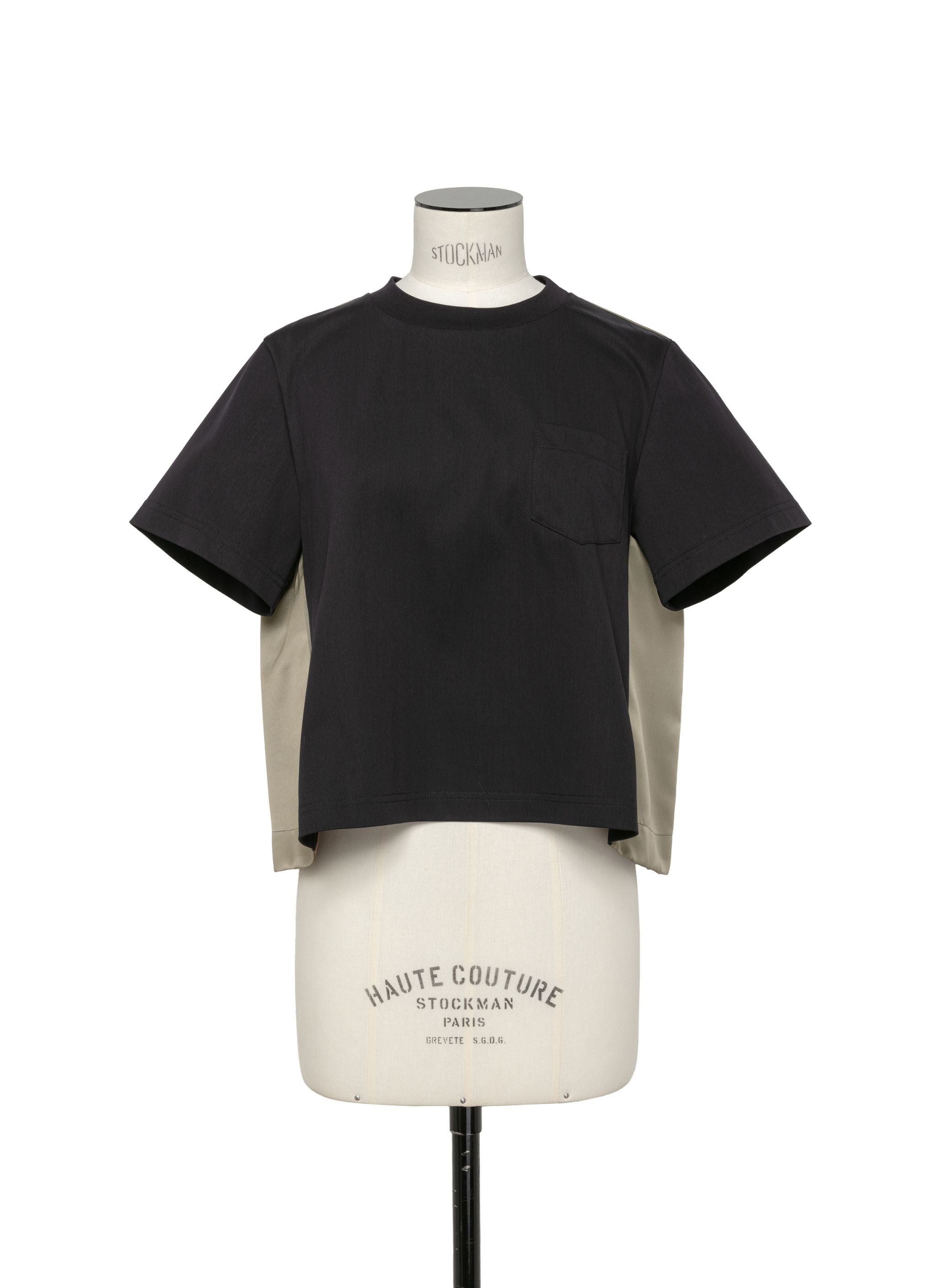Nylon Twill Mix Cotton Jersey T-Shirt - 2