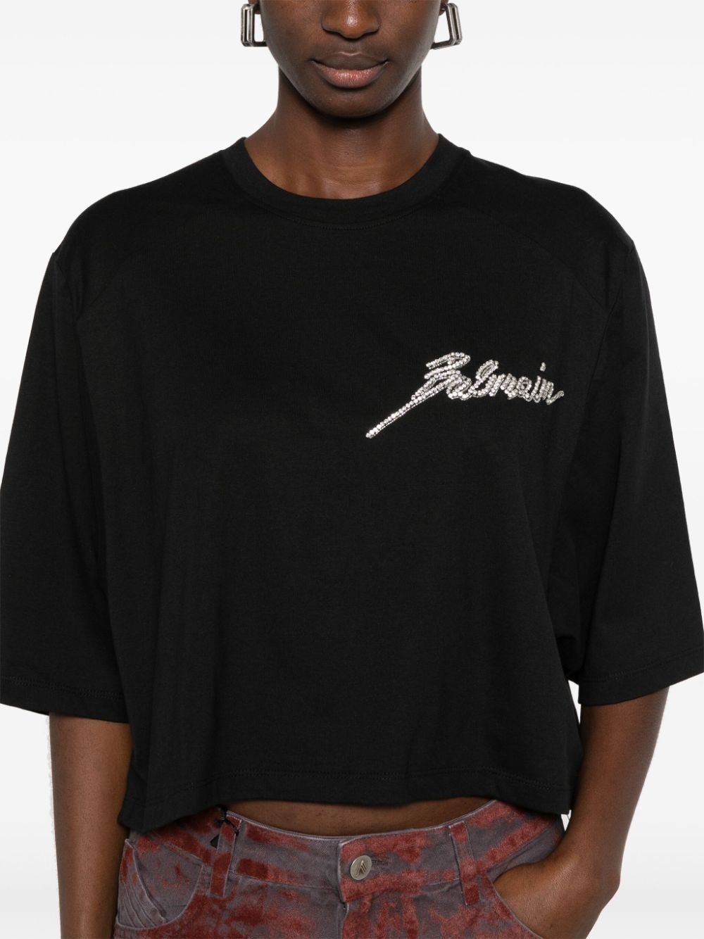 crystal-embellished T-shirt - 5