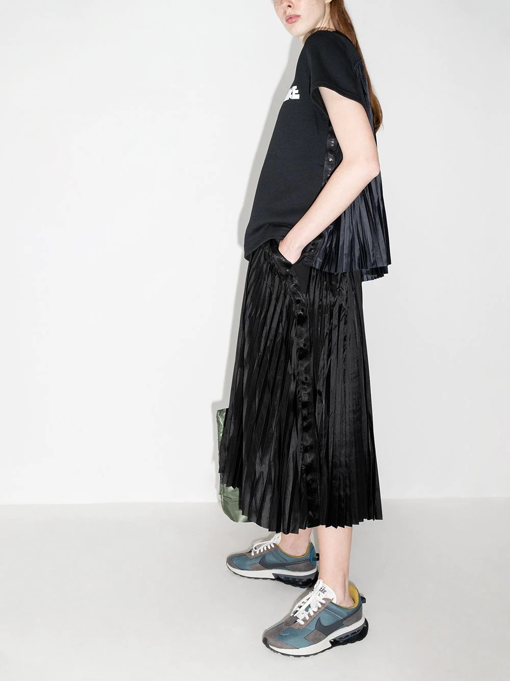 x sacai pleated midi skirt - 5