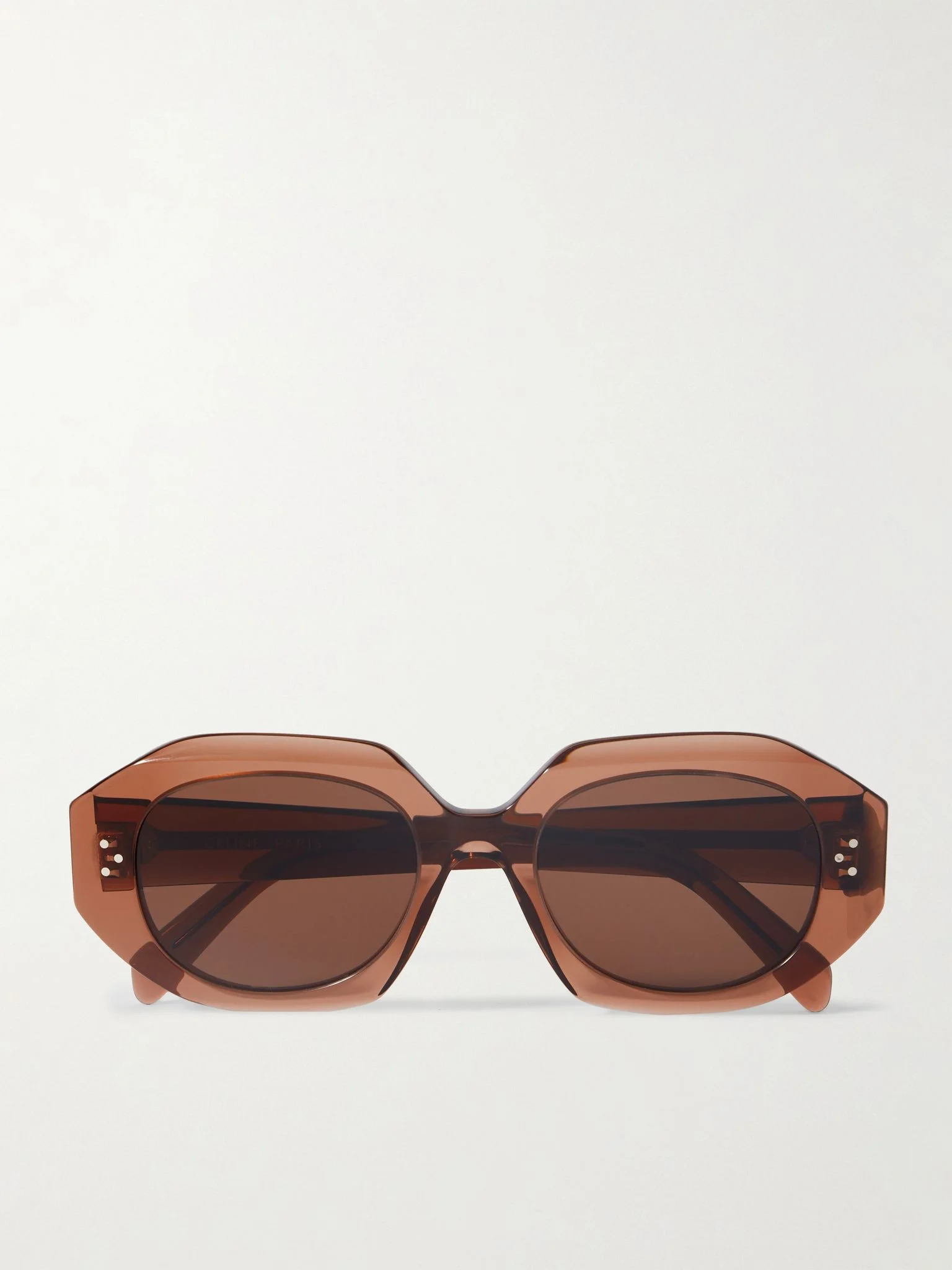 Hexagon-frame acetate sunglasses Brown - 1