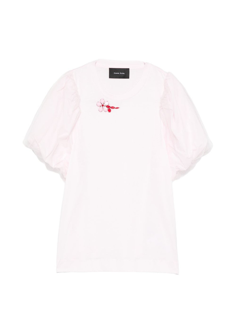 puff-sleeve flower T-shirt 1