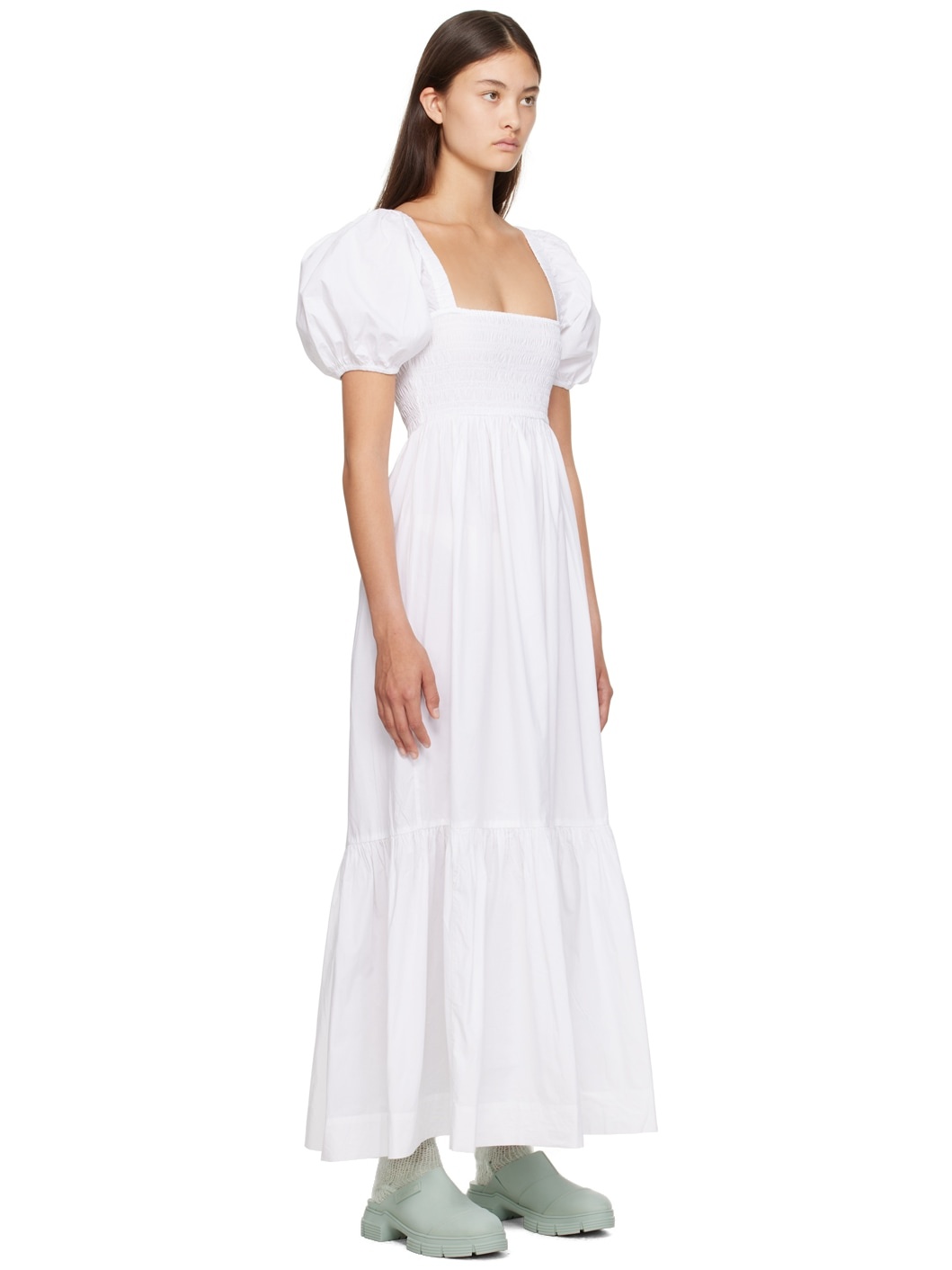 White Smocked Maxi Dress - 2