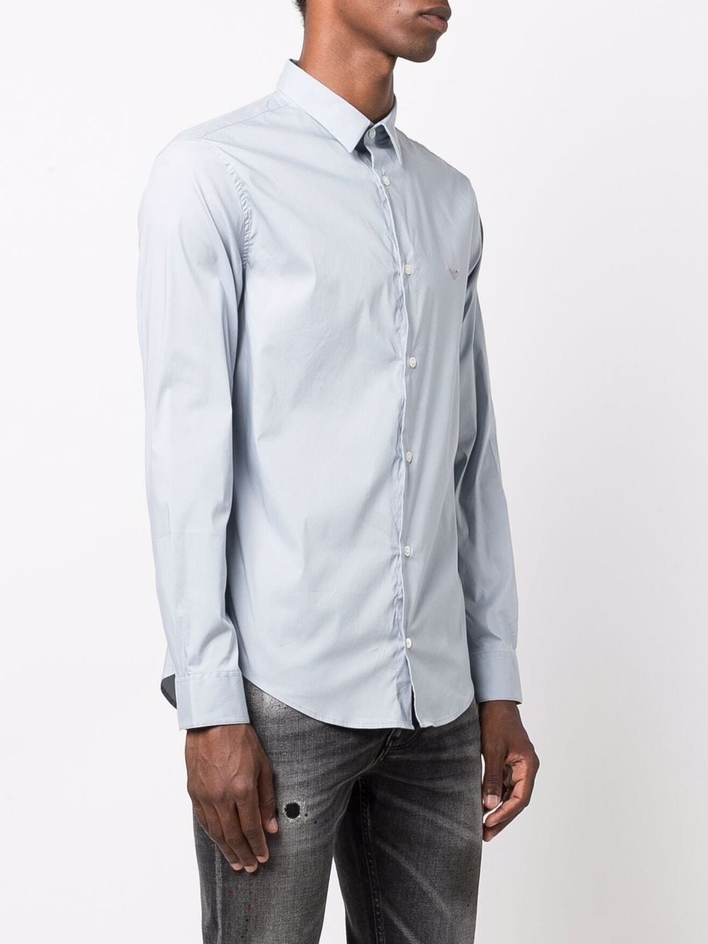 logo-embroidered long-sleeve shirt - 3