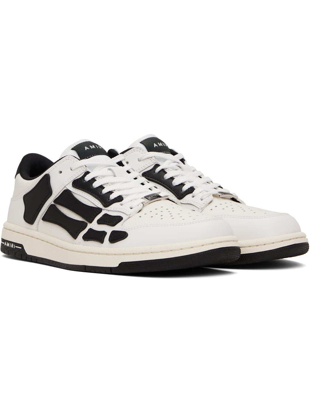 White & Black Skel-Top Low Sneakers - 4