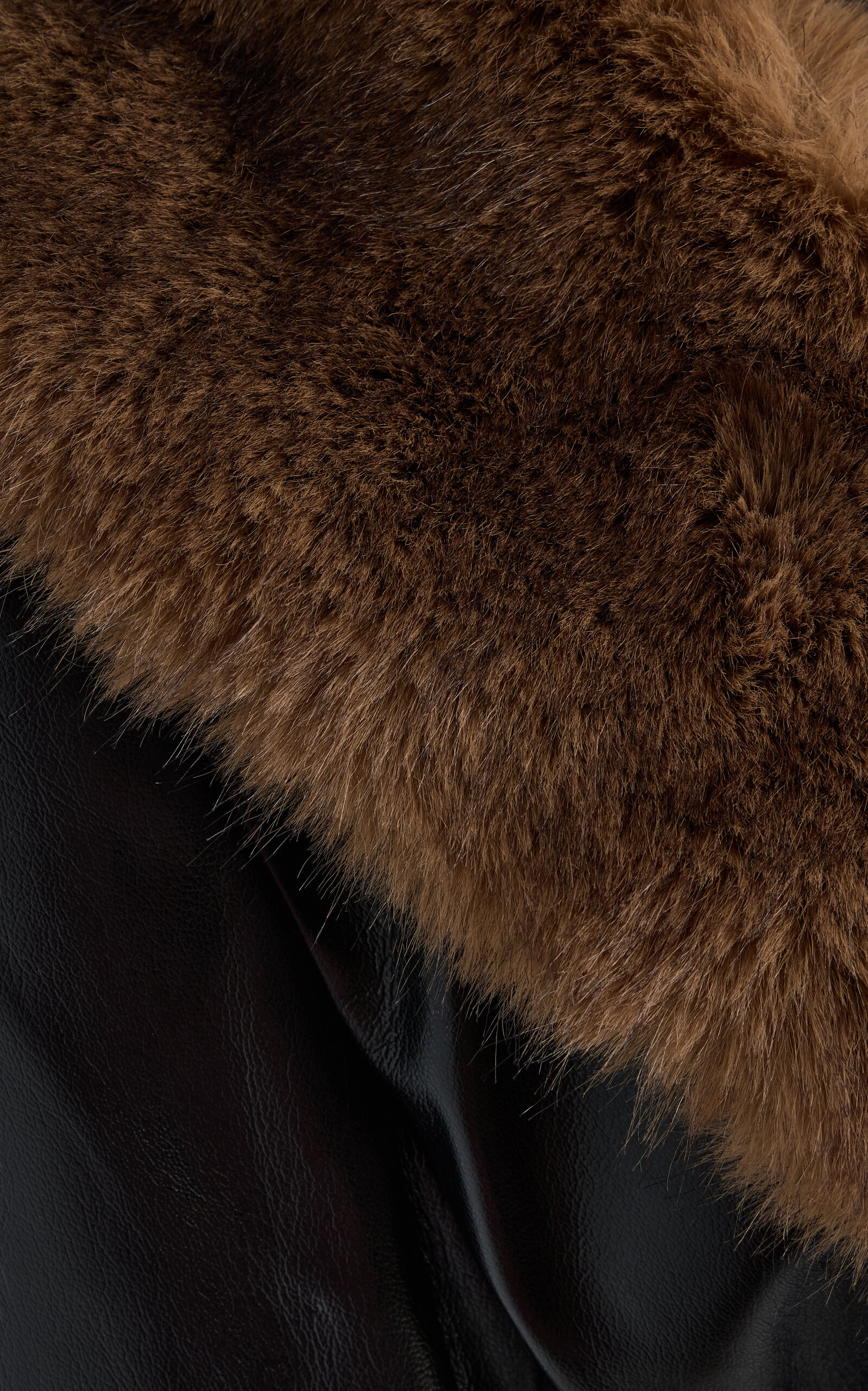 Estella Faux Shearling-Trimmed Vegan Leather Coat black - 5