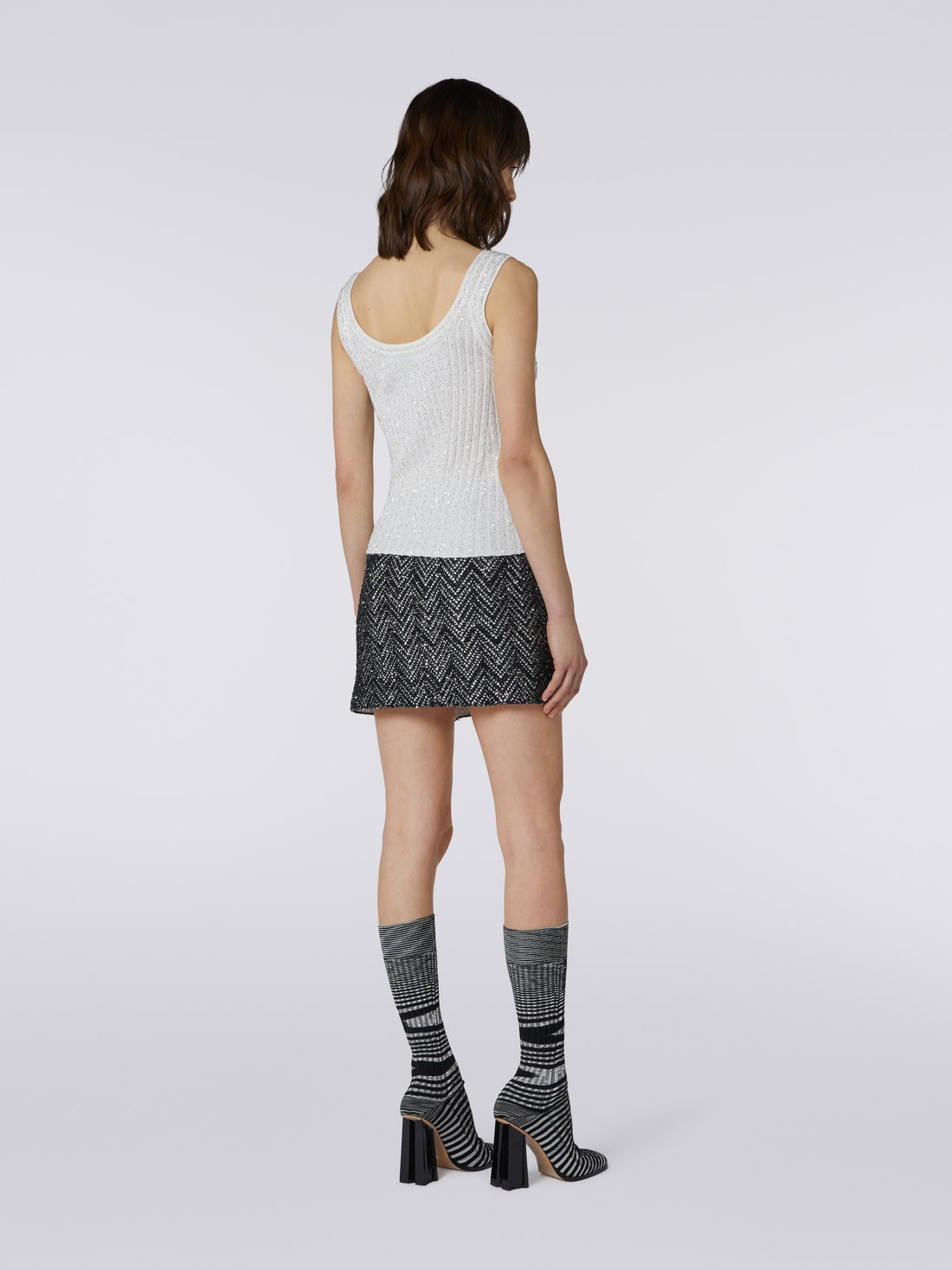 Viscose blend tank top with sequins - 4