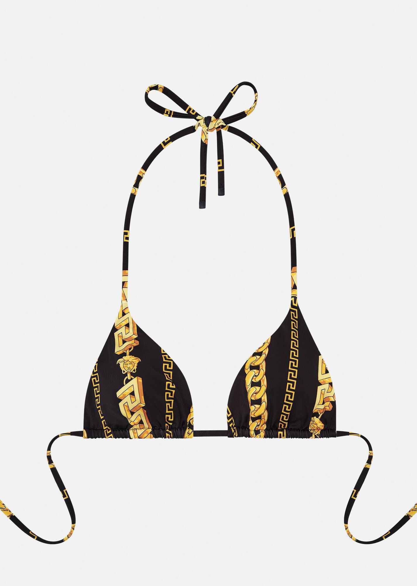 Chain Pinstripe Bikini Top - 1