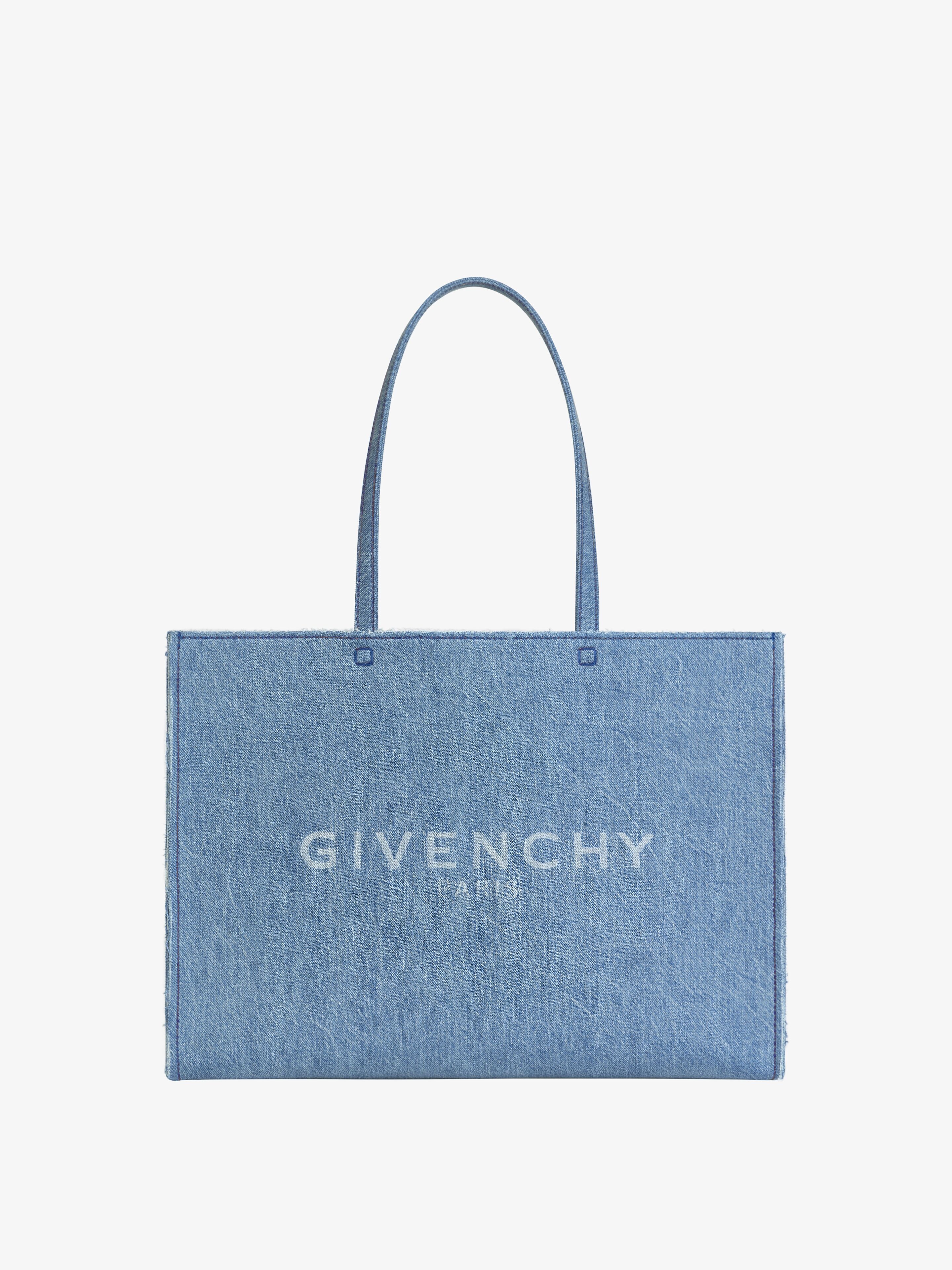 LARGE G TOTE SHOPPING BAG IN DENIM - 1