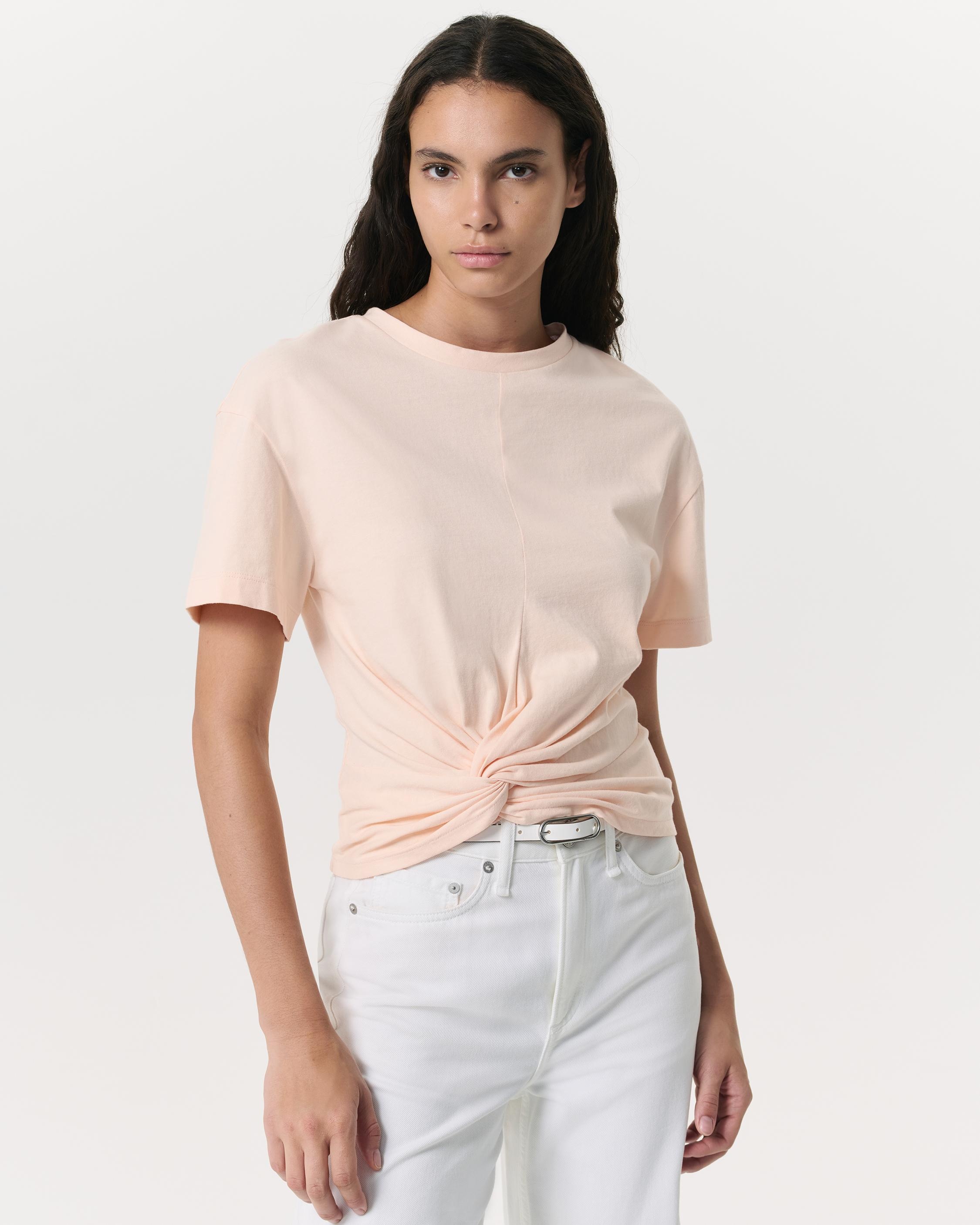 Mica Twist-Detail Draped Cotton T-Shirt - 2