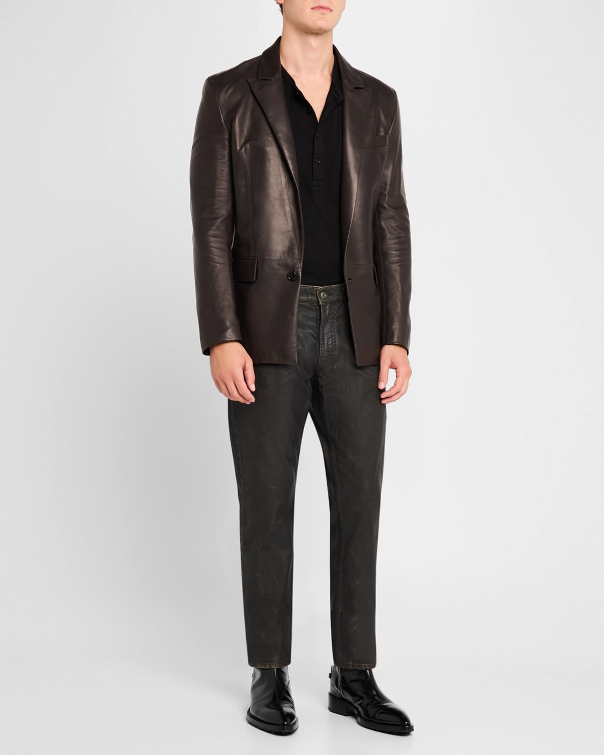 Men's Sexy Leather Palm Beach Jacket - 1