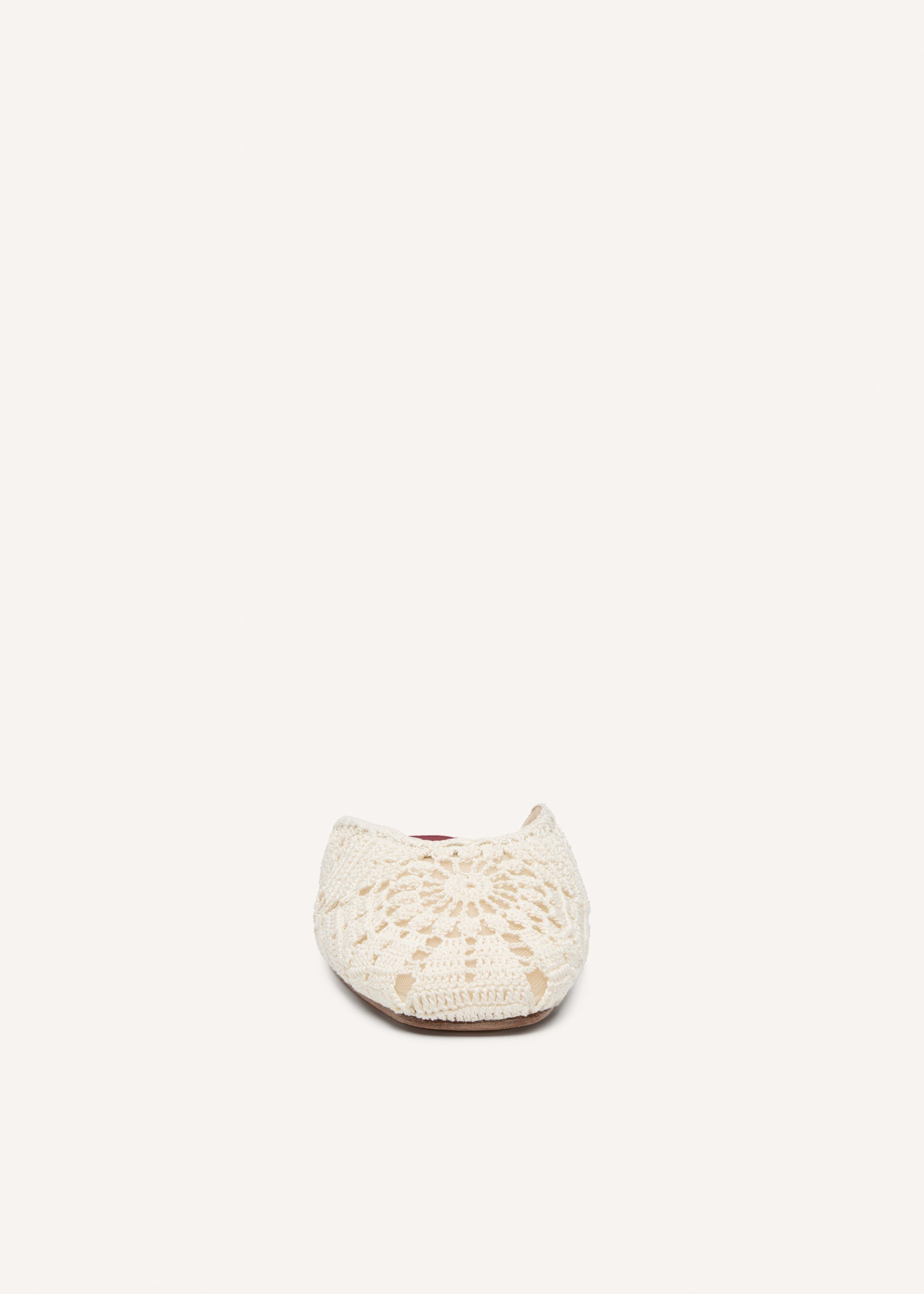 Crochet flat mules in cream - 3