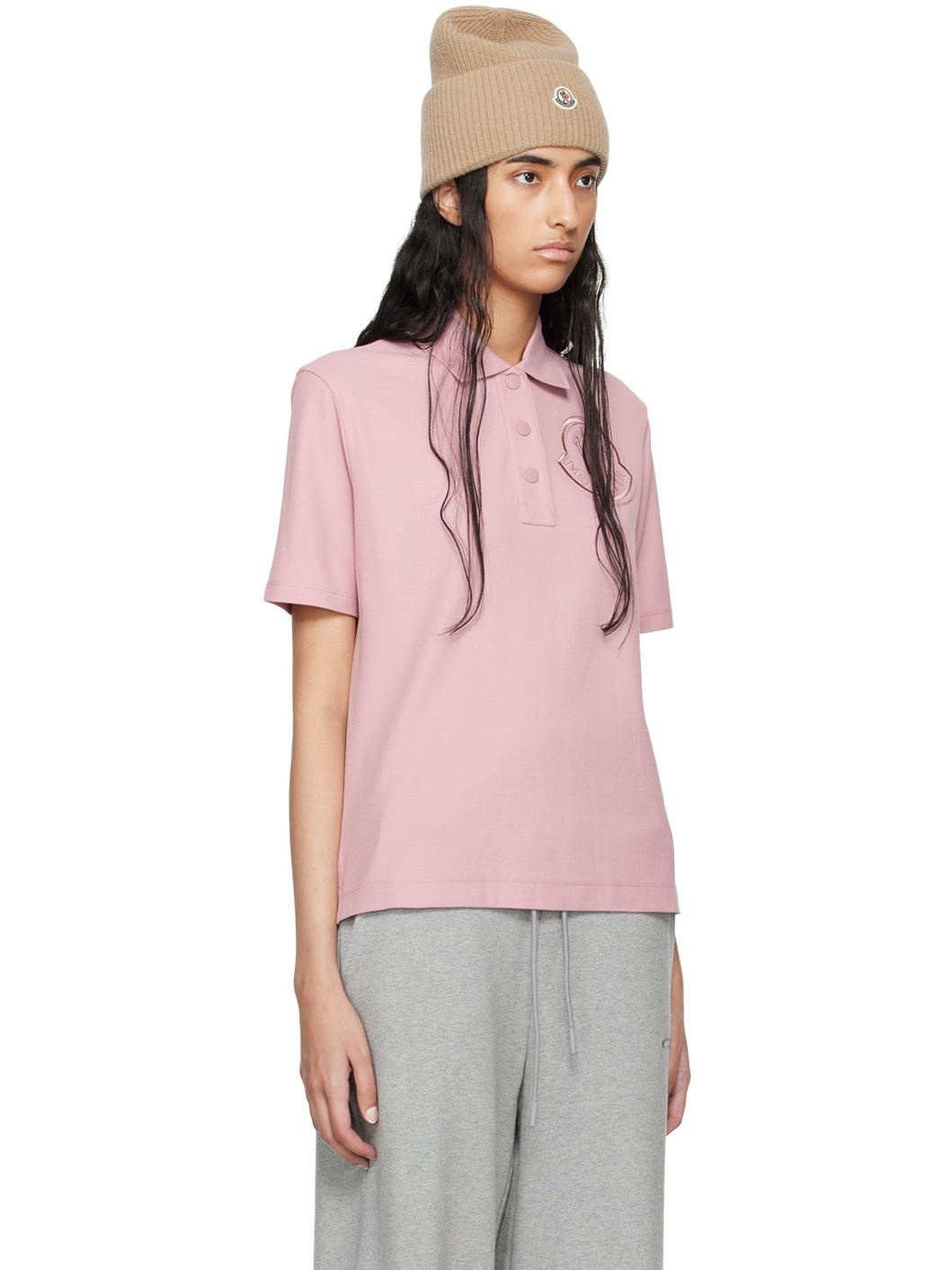 Pink Embroidered Polo - 2