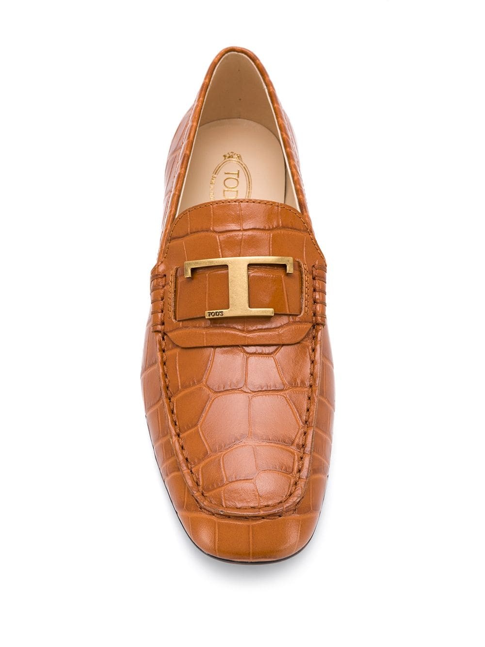 monogram-appliqué leather loafers - 4