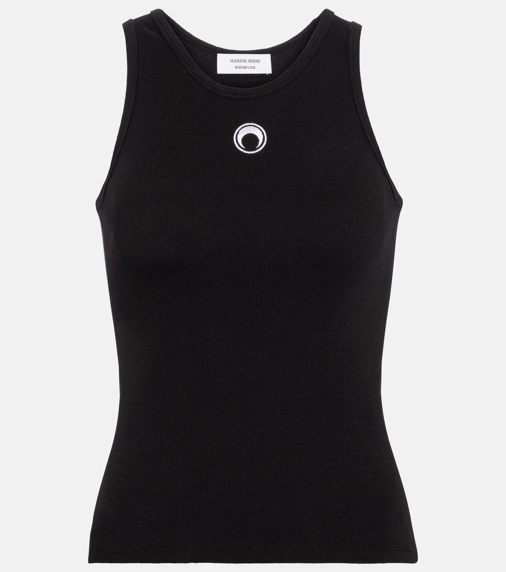 Ribbed-knit cotton tank top - 1
