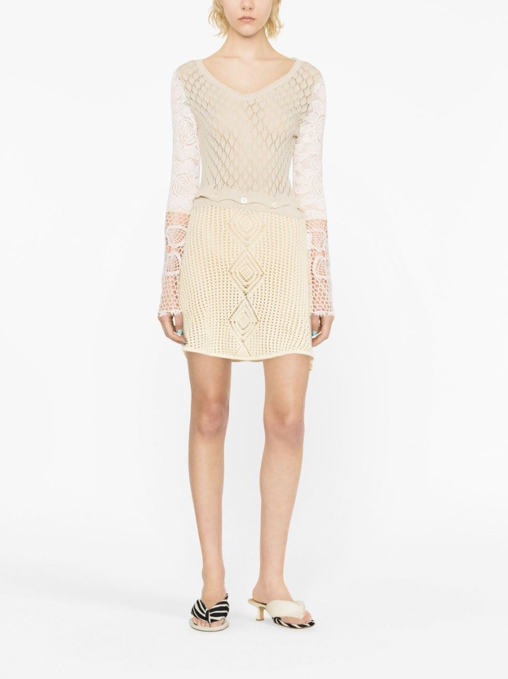 regenerated crochet minidress - 2