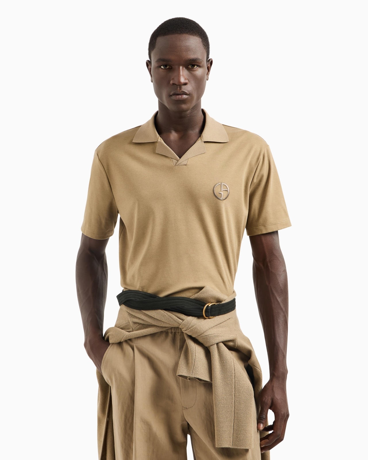 SHORT-SLEEVED POLO SHIRT IN COTTON AND CASHMERE INTERLOCK - 6