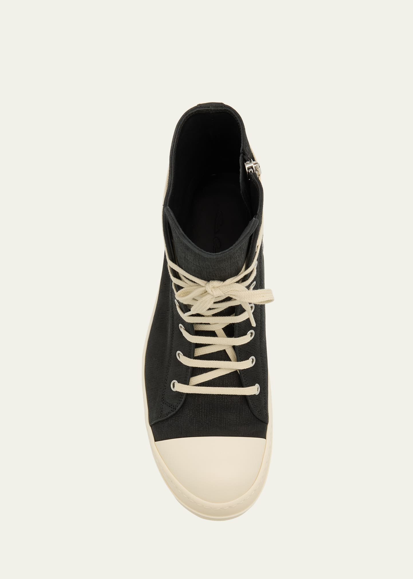 Men's Buffed Leather High-Top Sneakers - 5